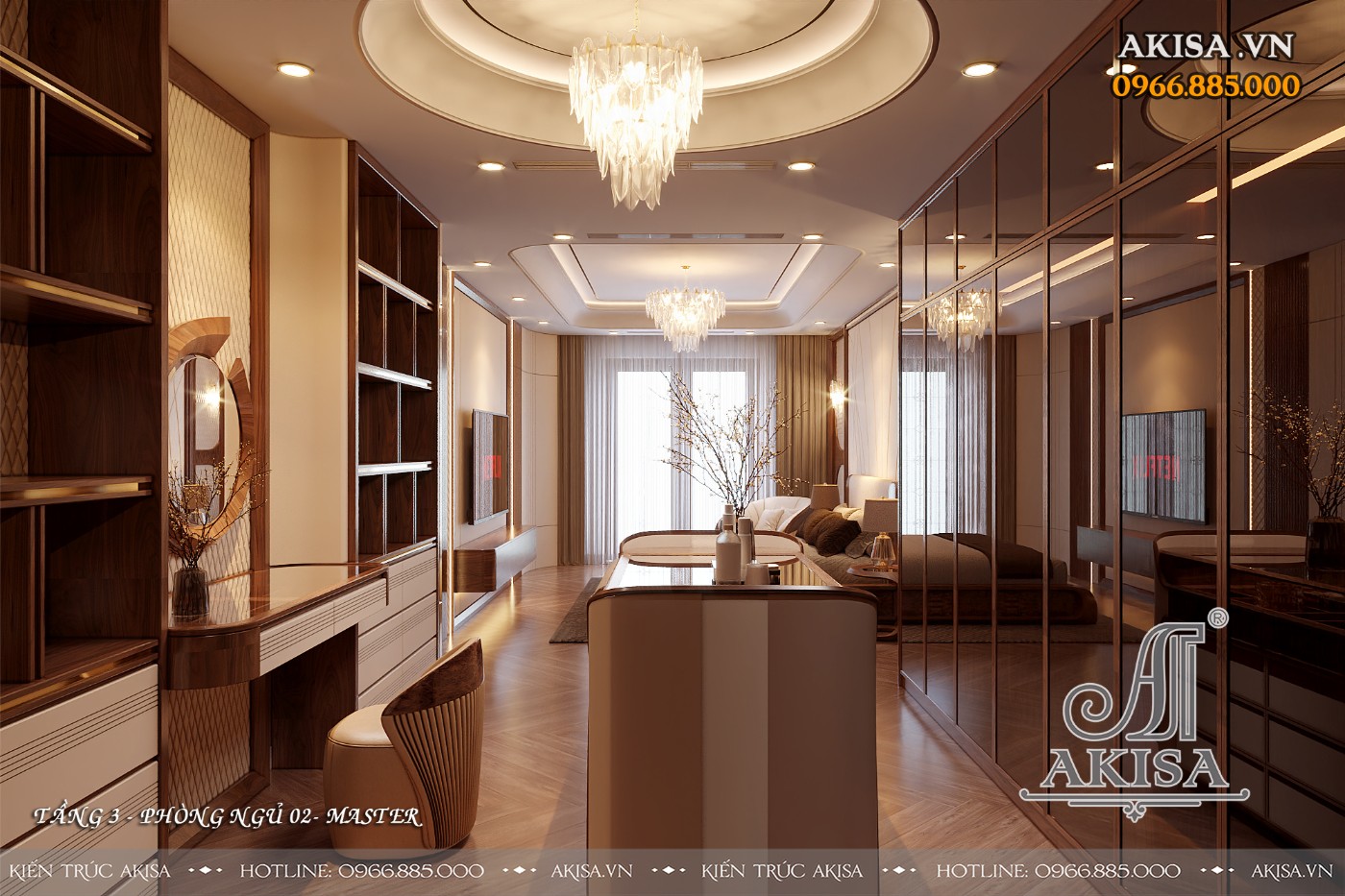 Thiết kế nội thất nhà phố thông tầng - Phòng master