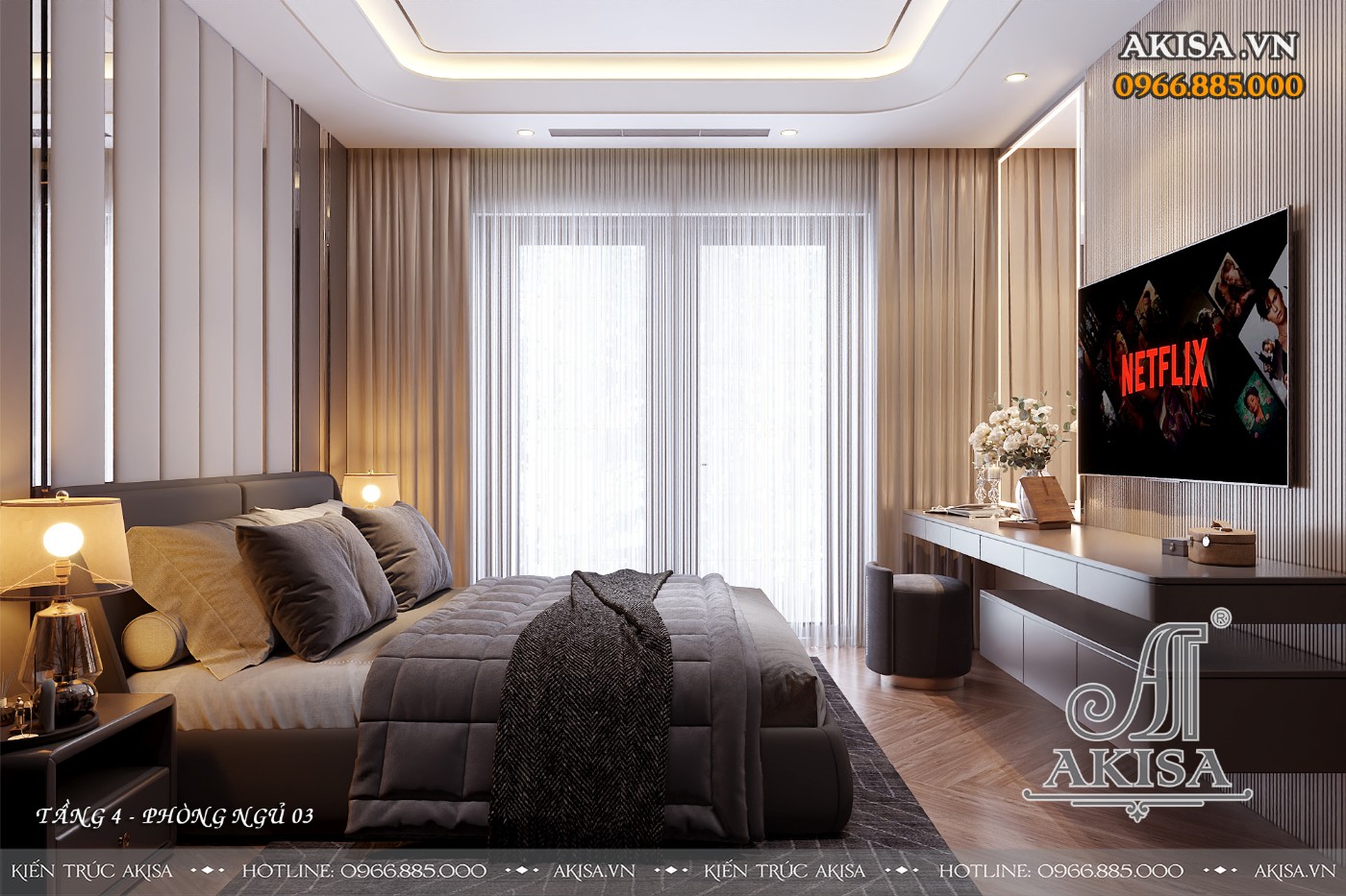Thiết kế nội thất nhà phố thông tầng - Phòng ngủ