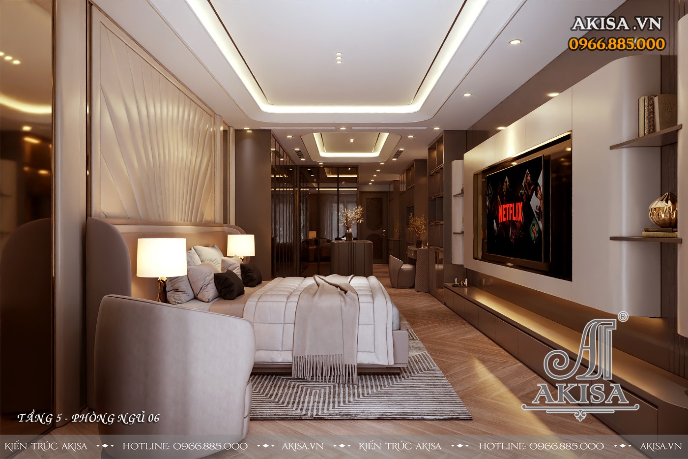 Thiết kế nội thất nhà phố thông tầng - phòng ngủ