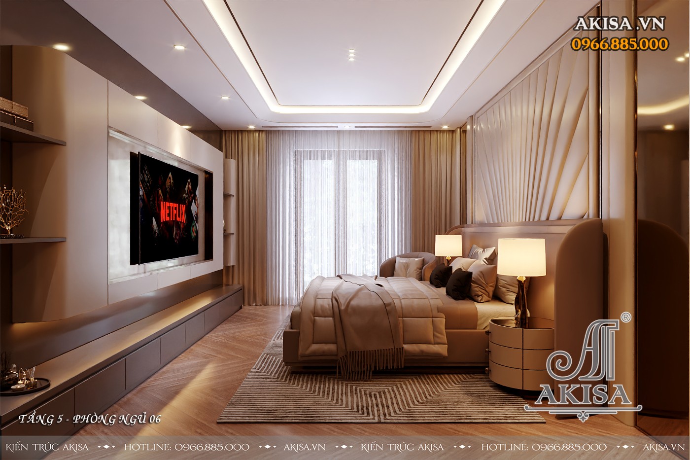 Thiết kế nội thất nhà phố thông tầng - phòng ngủ