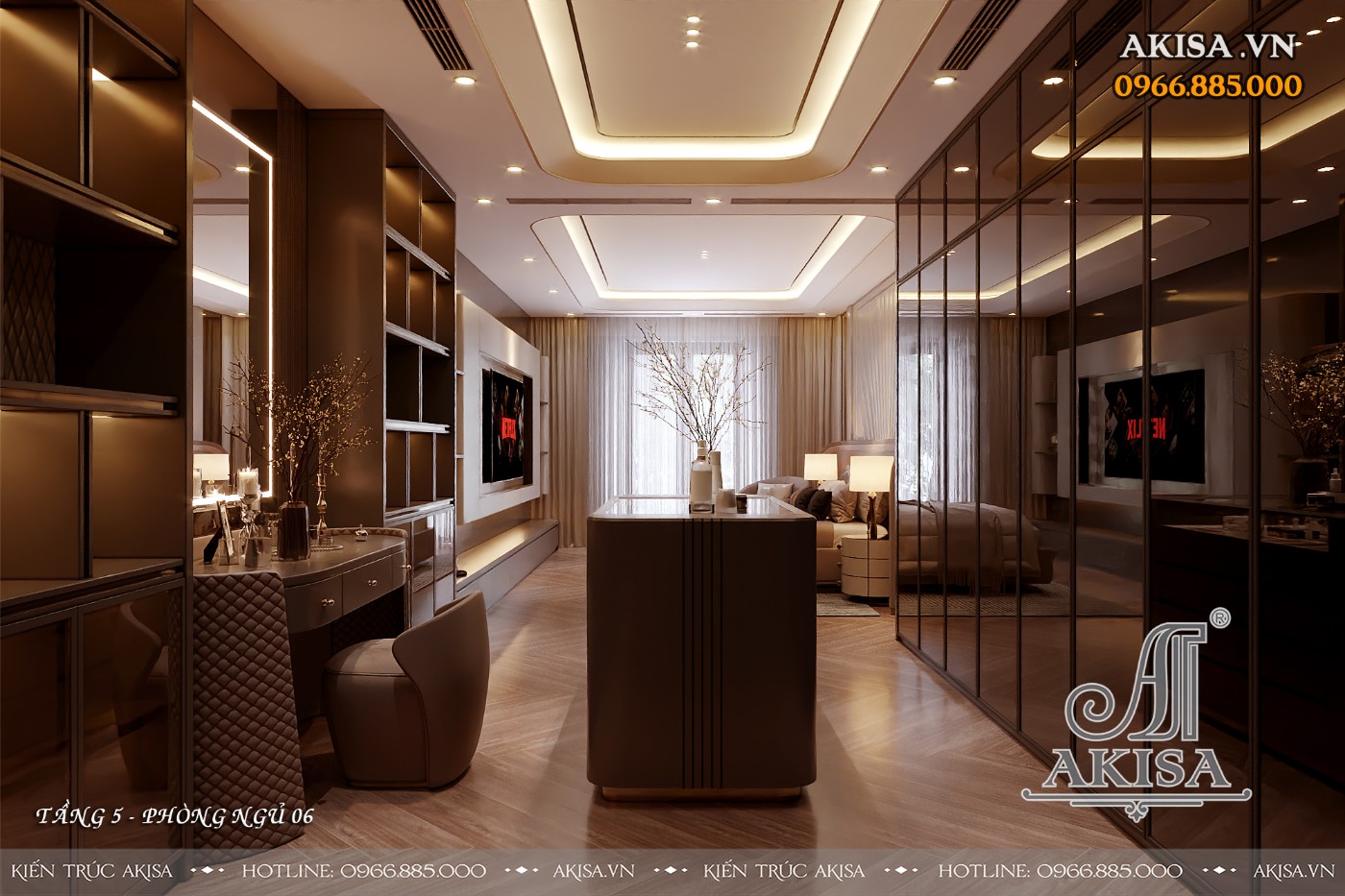 Thiết kế nội thất nhà phố thông tầng - phòng ngủ