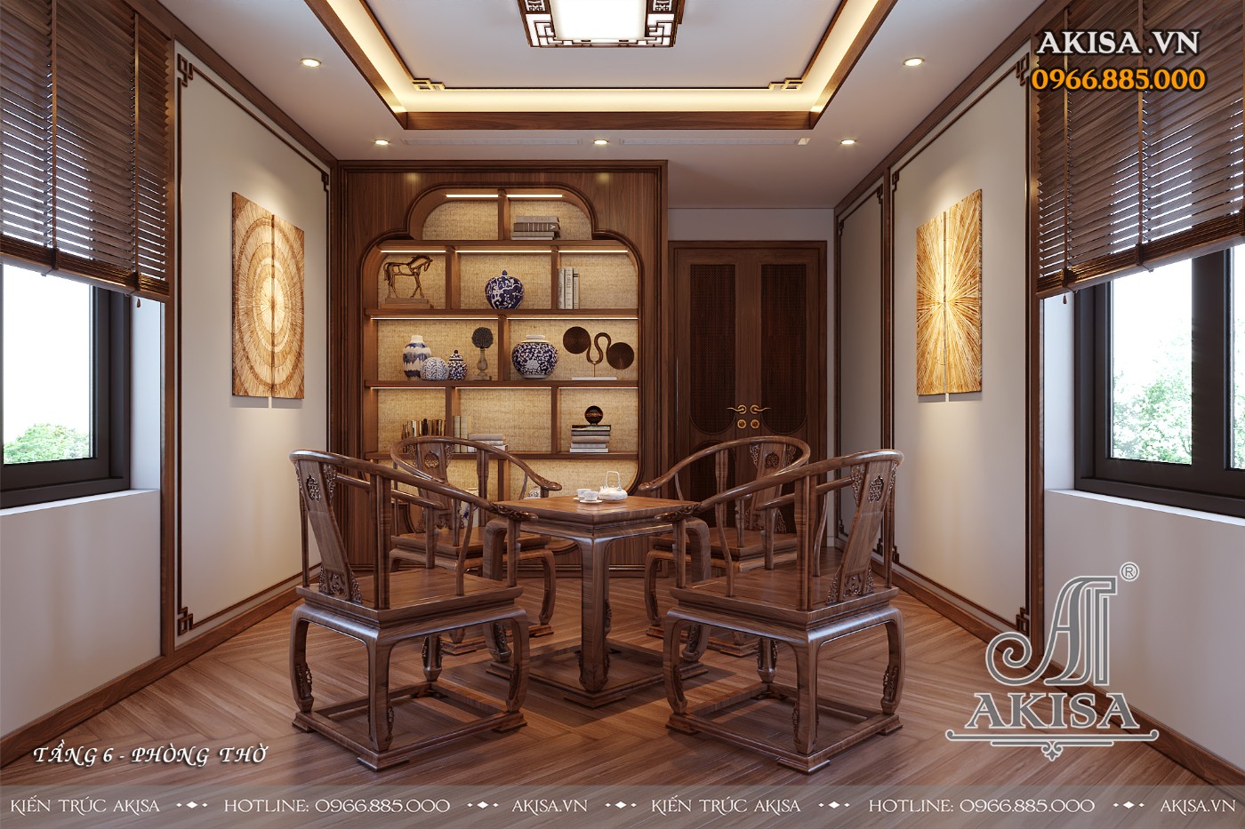 Thiết kế nội thất nhà phố thông tầng - phòng thờ