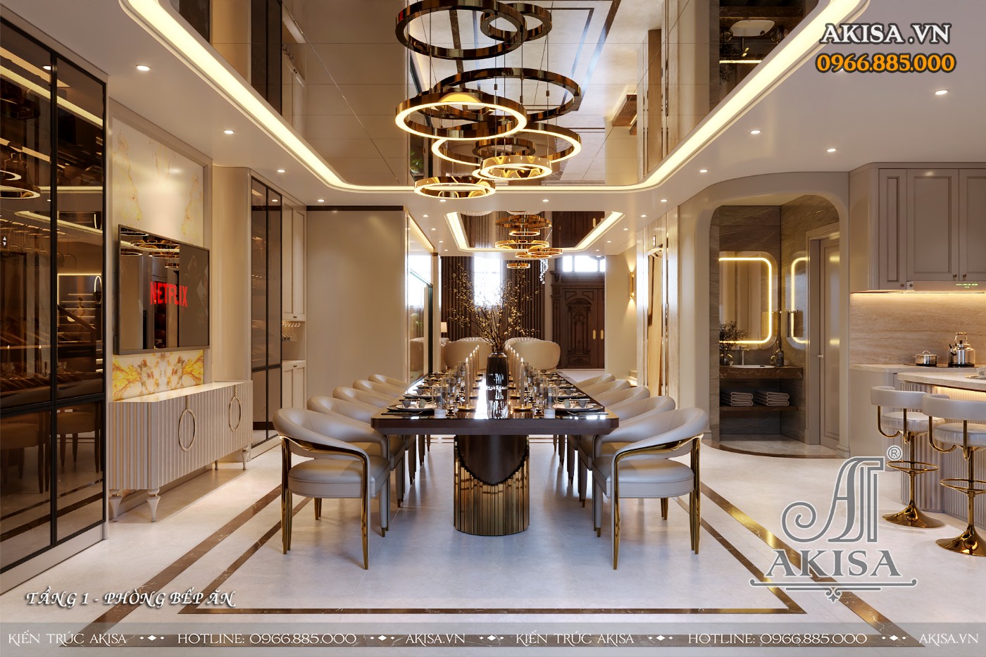 Thiết kế nội thất nhà phố phong cách Luxury - Phòng ăn
