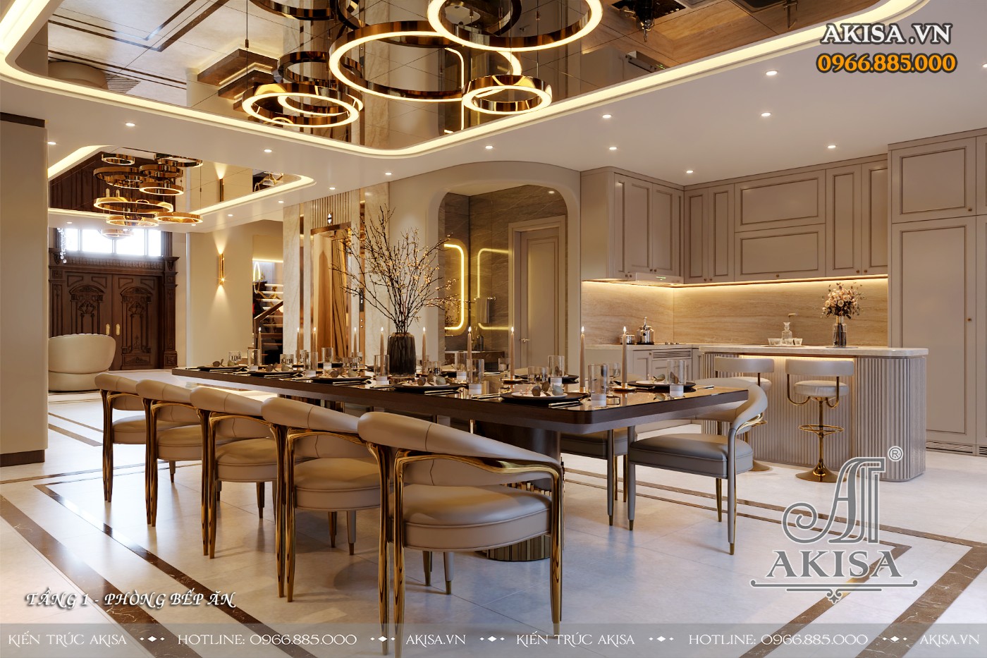 Thiết kế nội thất nhà phố phong cách Luxury - Phòng ăn