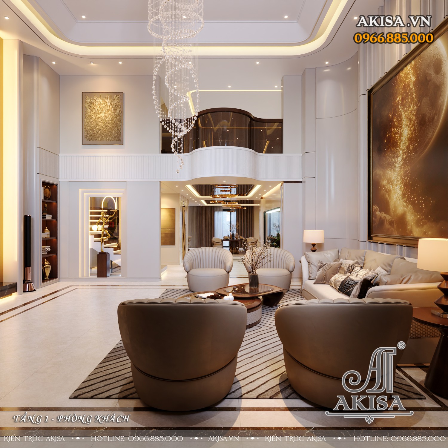Thiết kế nội thất nhà phố phong cách Luxury - Phòng khách