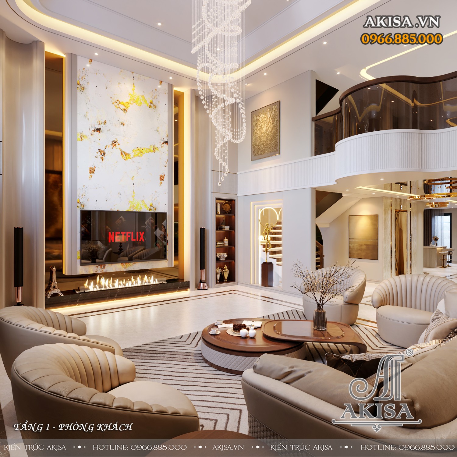 Thiết kế nội thất nhà phố phong cách Luxury - Phòng khách