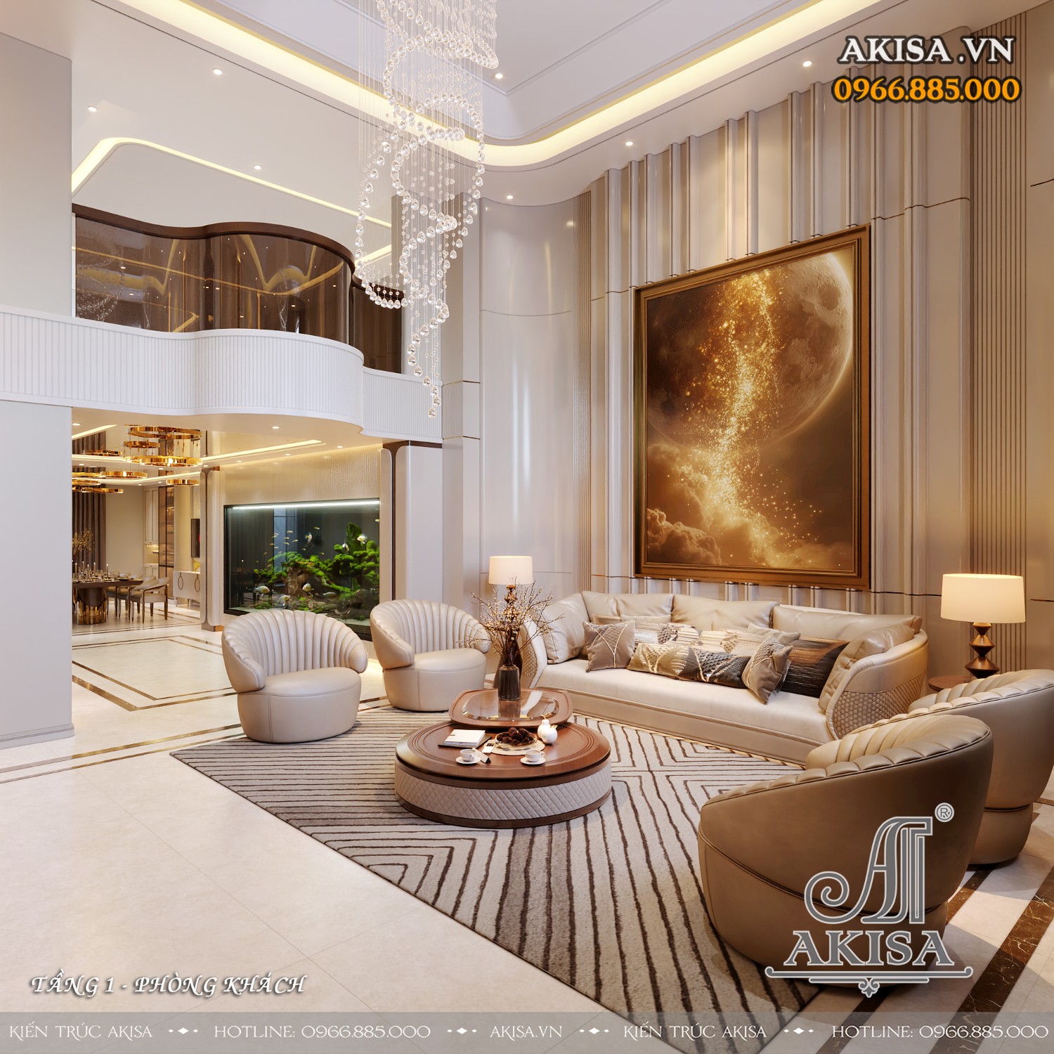 Thiết kế nội thất nhà phố phong cách Luxury - Phòng khách