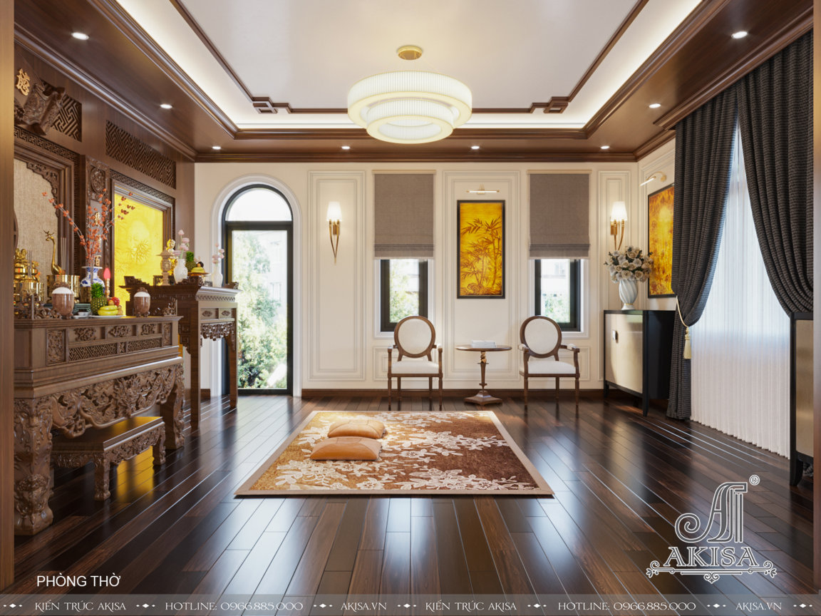 Mẫu nội thất đẹp phong cách tân cổ điển biệt thự 2 tầng châu Âu tại Lâm Đồng