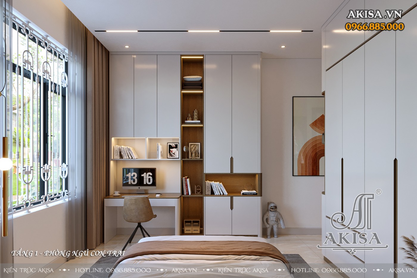 Mẫu nội thất biệt thự tân cổ điển gỗ gõ đỏ đẹp