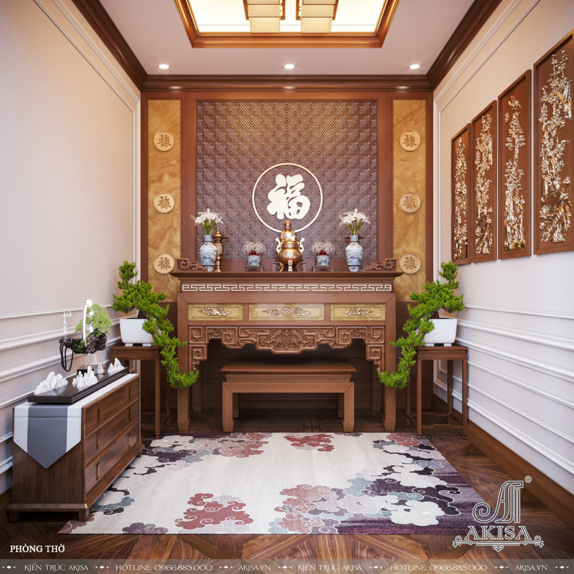 Thiết kế nội thất gỗ phong cách tân cổ điển