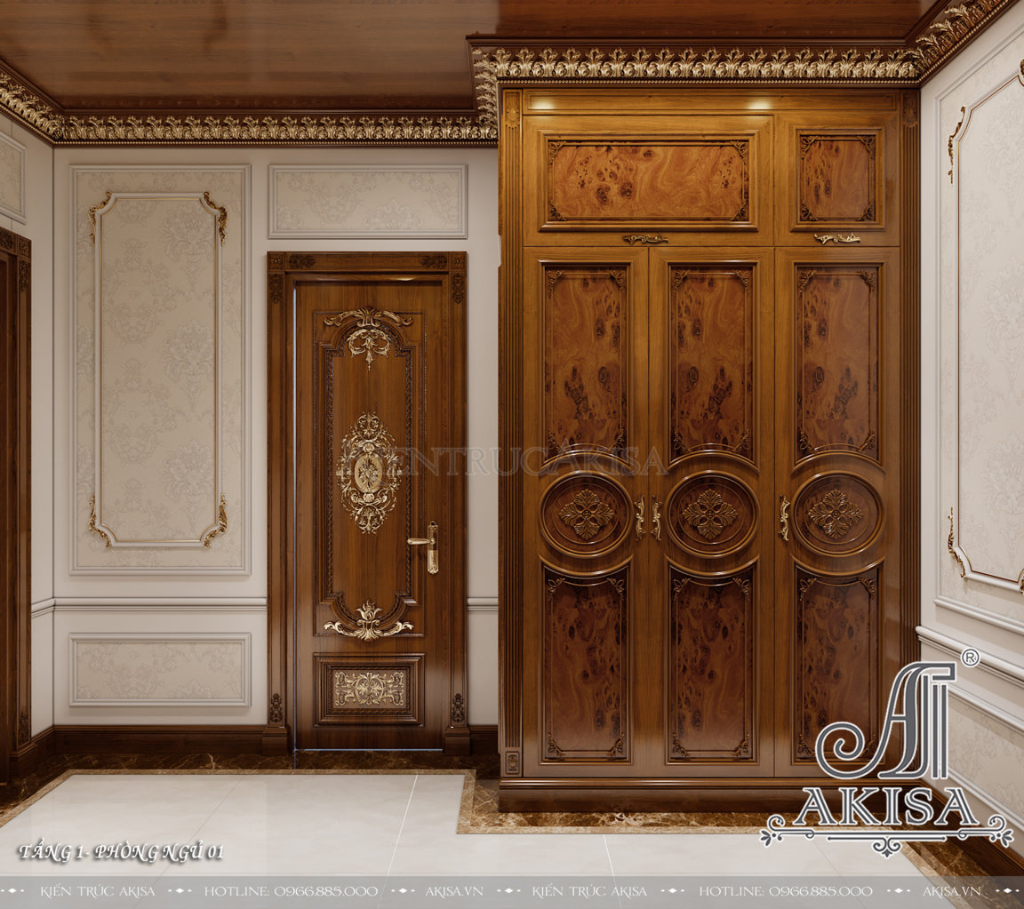 Thiết kế nội thất gỗ gõ đỏ phong cách tân cổ điển