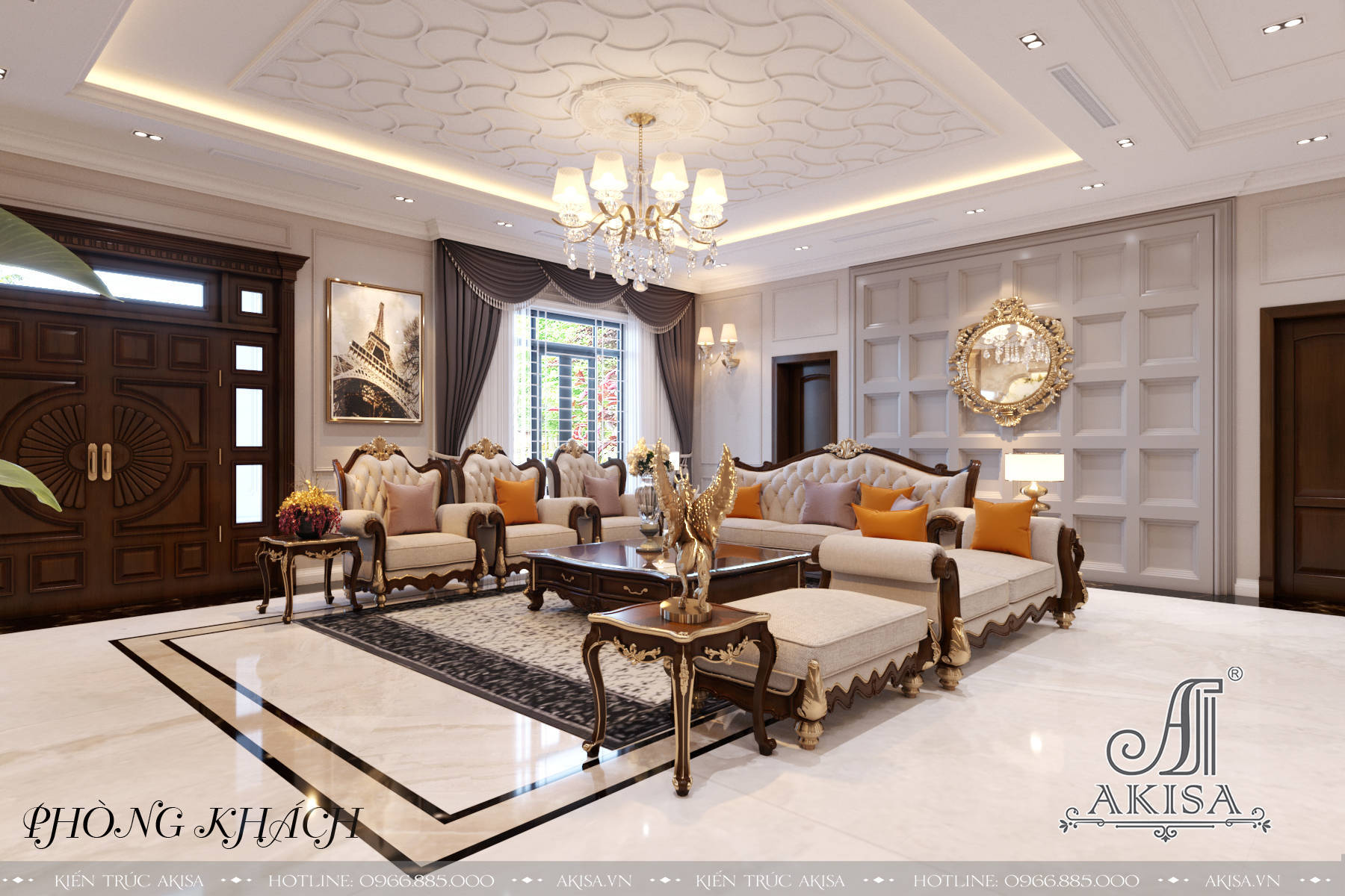 Không gian nội thất theo phong cách tân cổ điển mang tới vẻ đẹp sang trọng, tinh tế, thể hiện phong cách và cá tính của chủ đầu tư