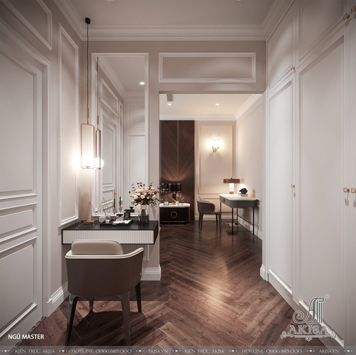 Thiết kế nội thất luxury tân cổ điển biệt thự 1 tầng tại Phú Thọ