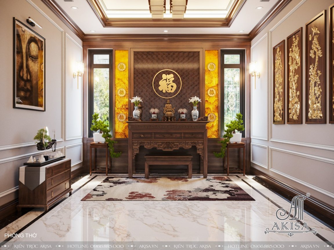 Thiết kế nội thất luxury tân cổ điển biệt thự 1 tầng tại Phú Thọ
