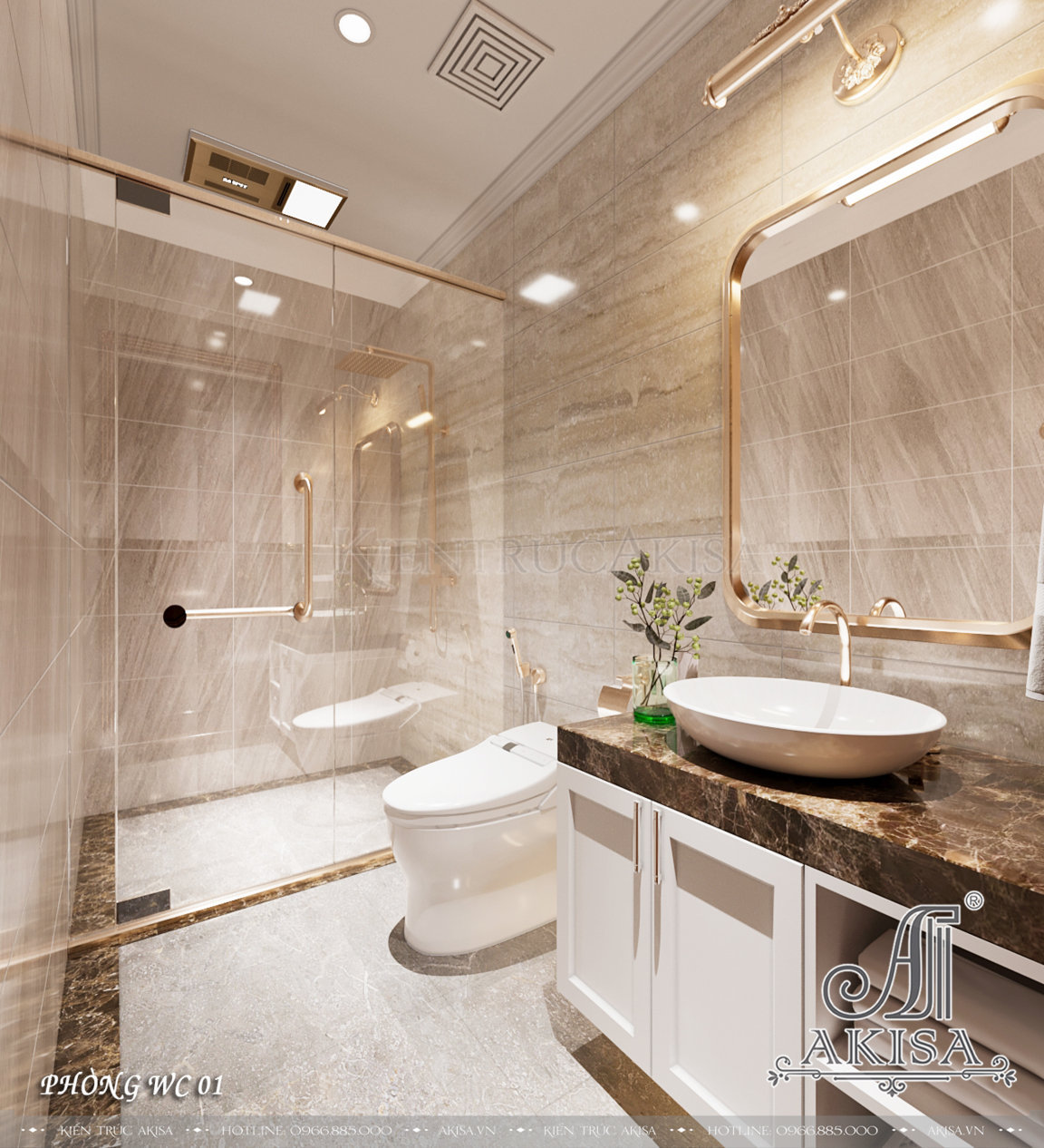 Thiết kế phòng tắm hiện đại với nội thất thông minh mang tới những trải nghiệm tiện nghi nhất
