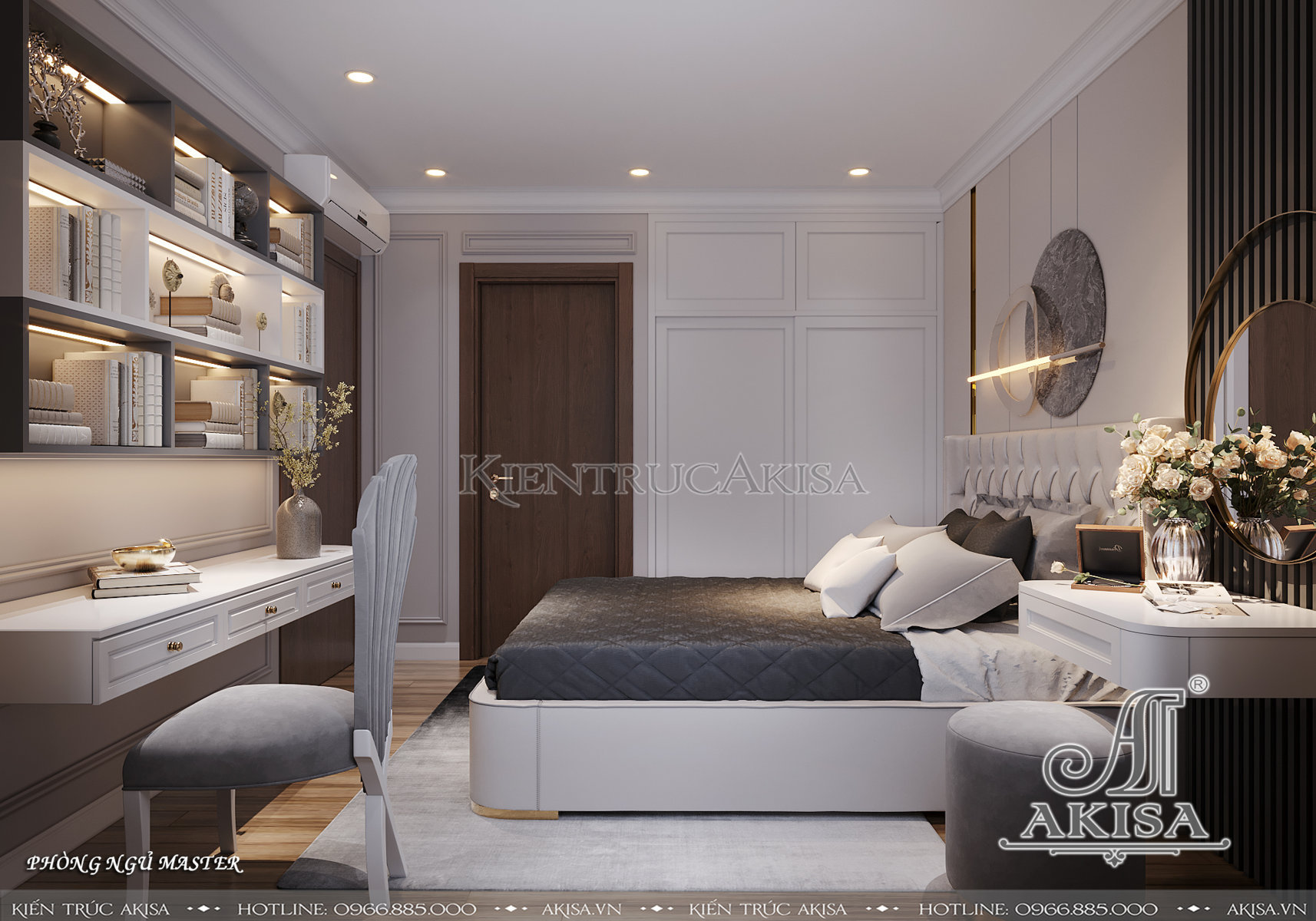 Thiết kế nội thất chung cư 3 phòng ngủ - Phòng ngủ Master
