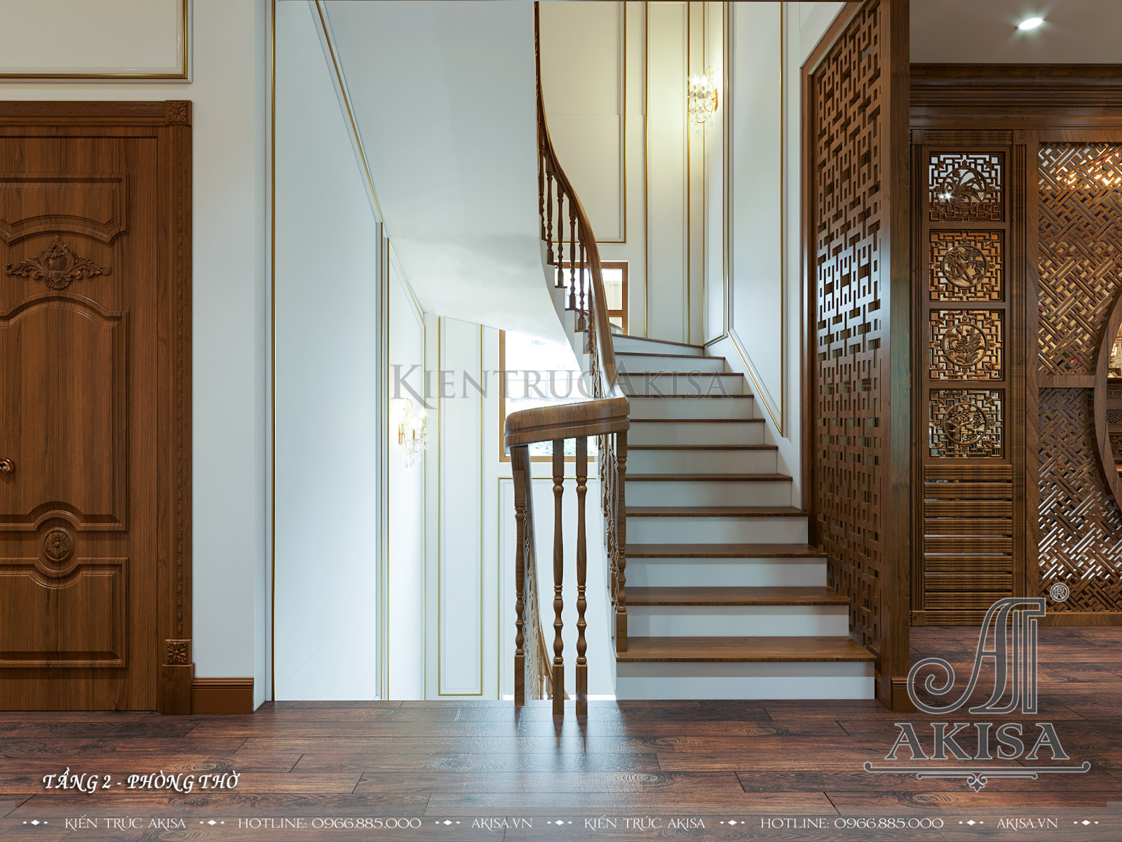 Thiết kế nội thất gỗ tự nhiên phong cách tân cổ điển
