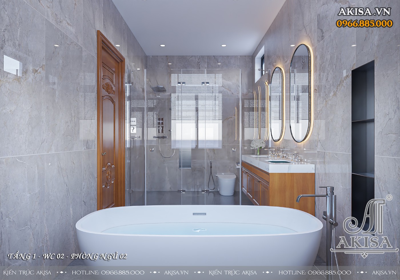 Thiết kế nội thất lâu đài tân cổ điển - phòng wc