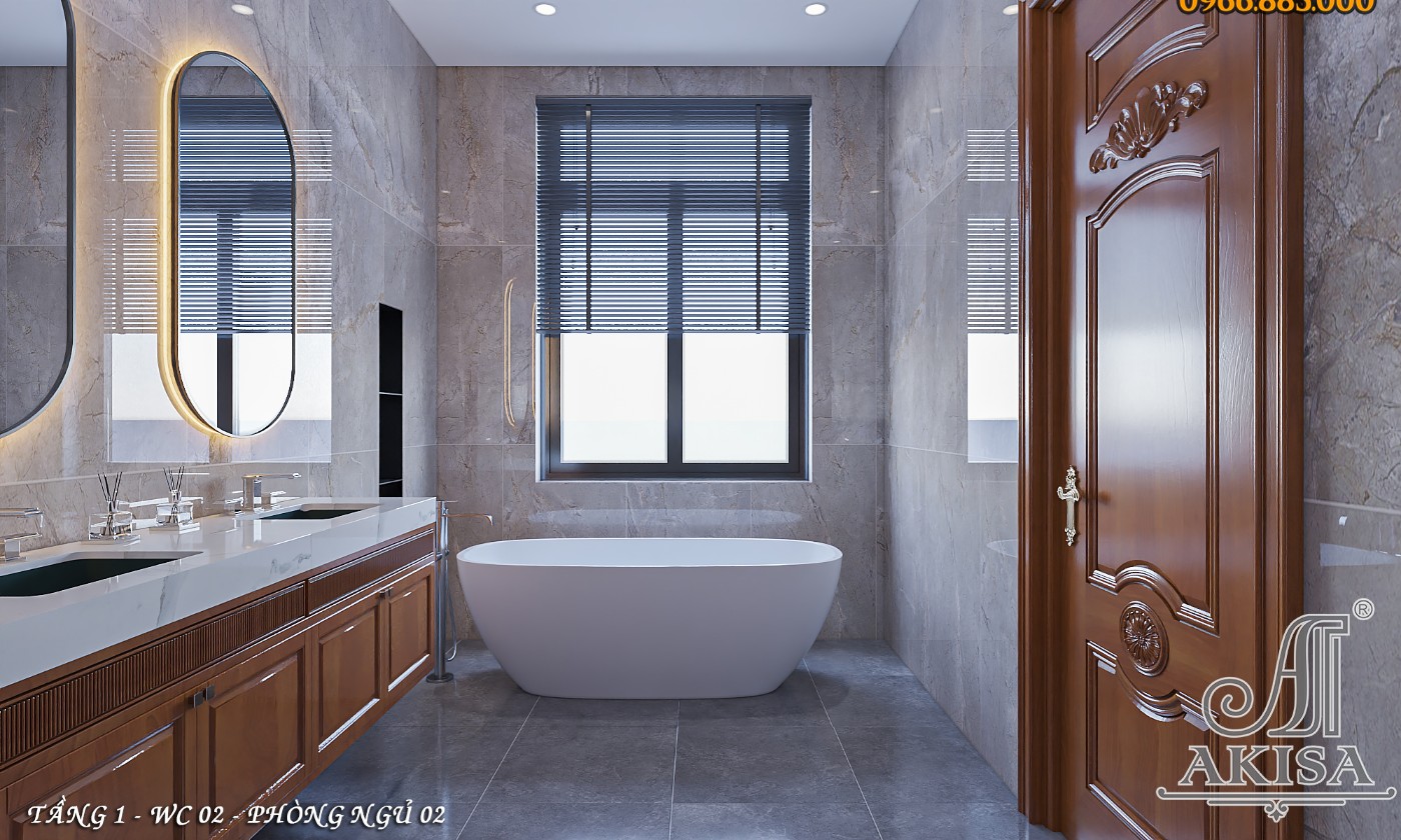 Thiết kế nội thất lâu đài tân cổ điển - phòng wc