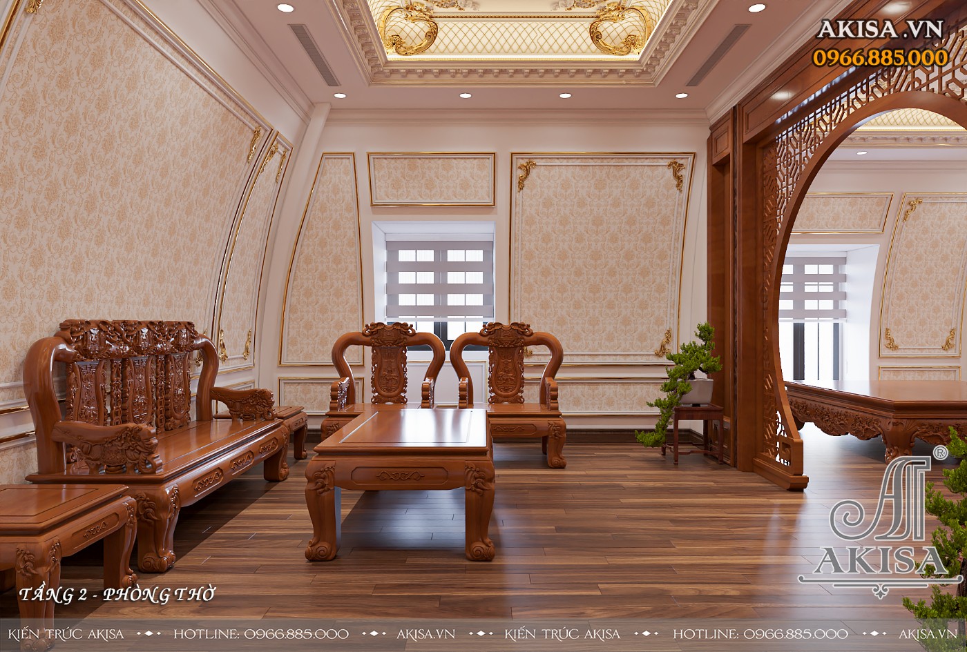Thiết kế nội thất lâu đài tân cổ điển - phòng thờ