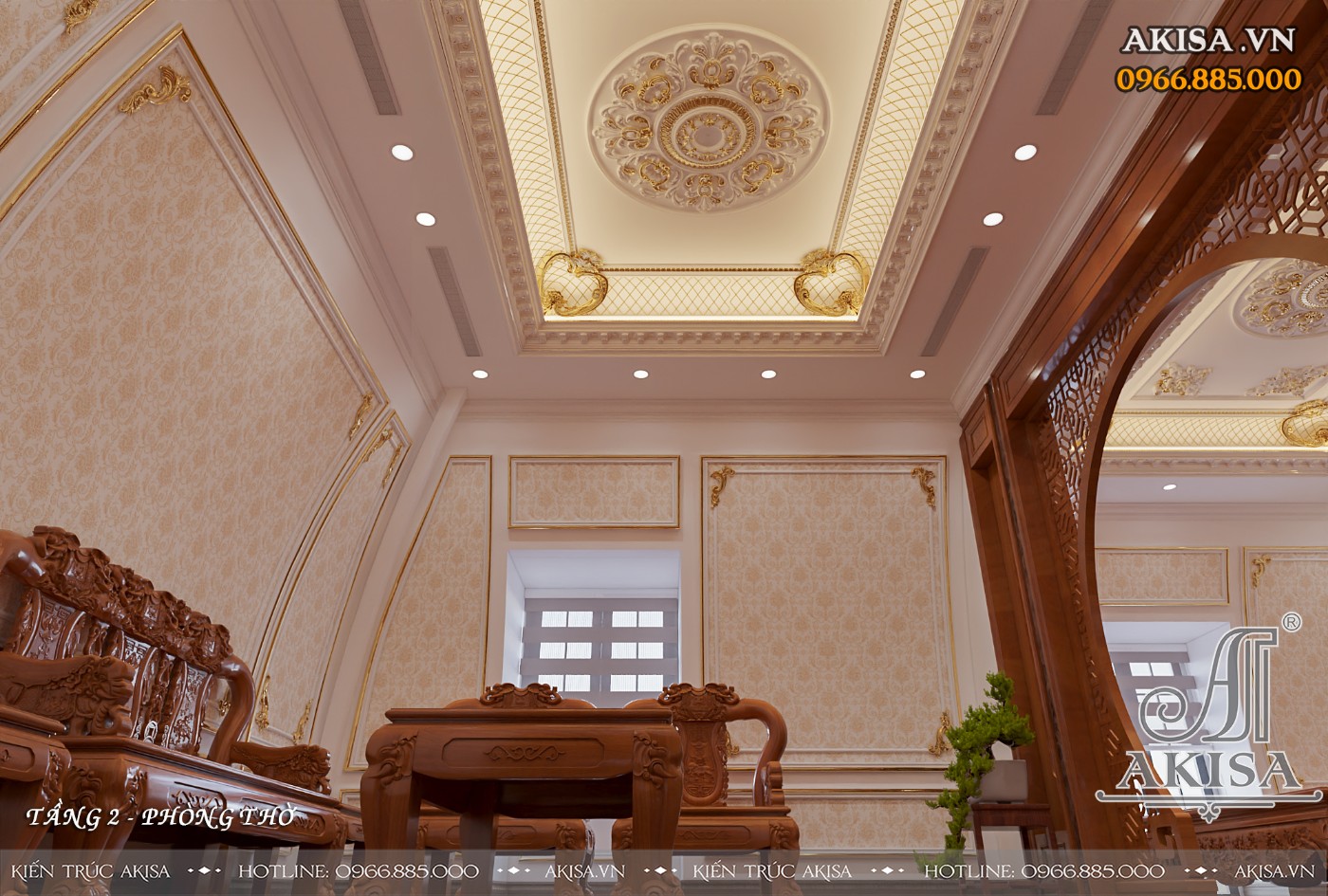 Thiết kế nội thất lâu đài tân cổ điển - phòng thờ
