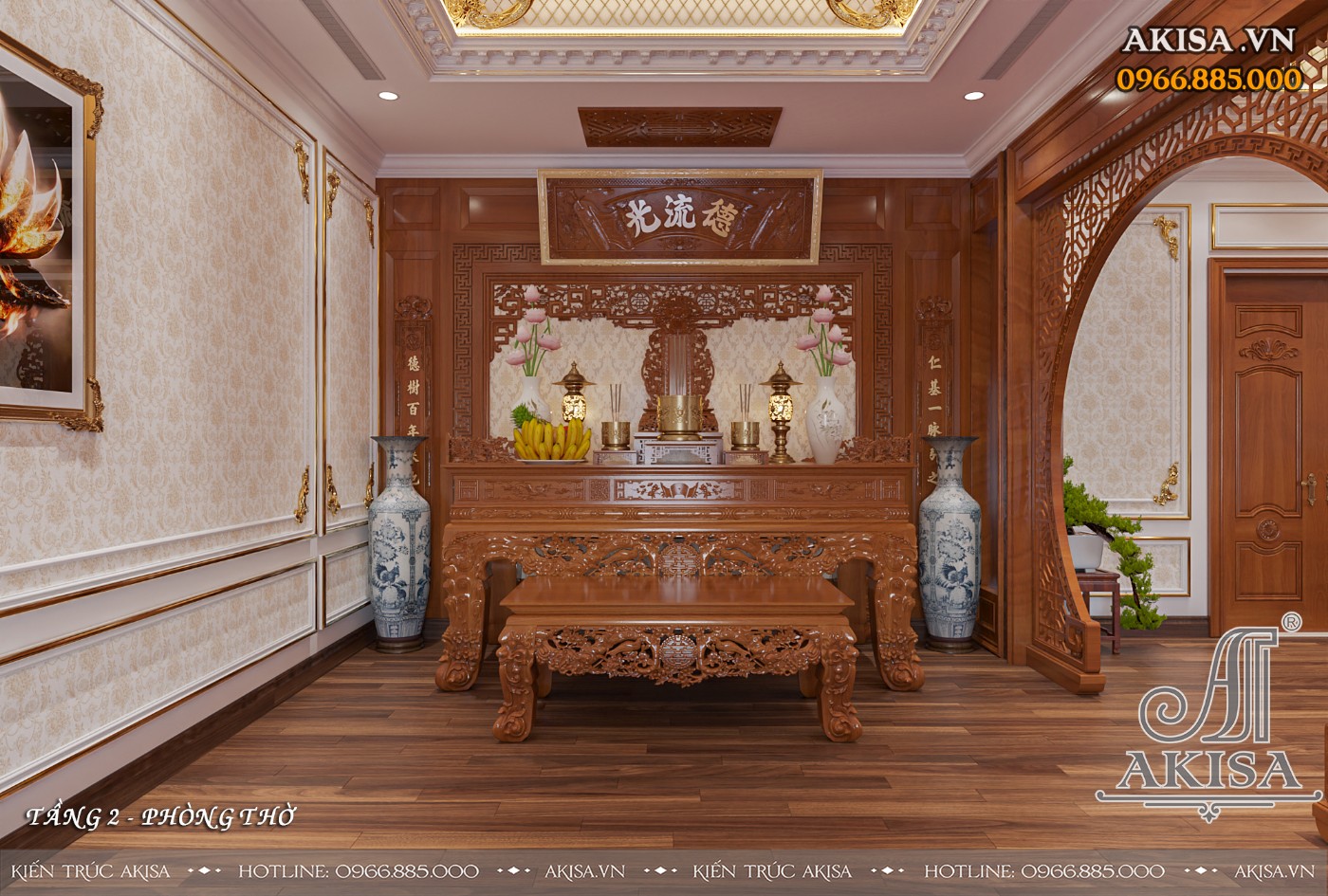 Thiết kế nội thất lâu đài tân cổ điển - phòng thờ