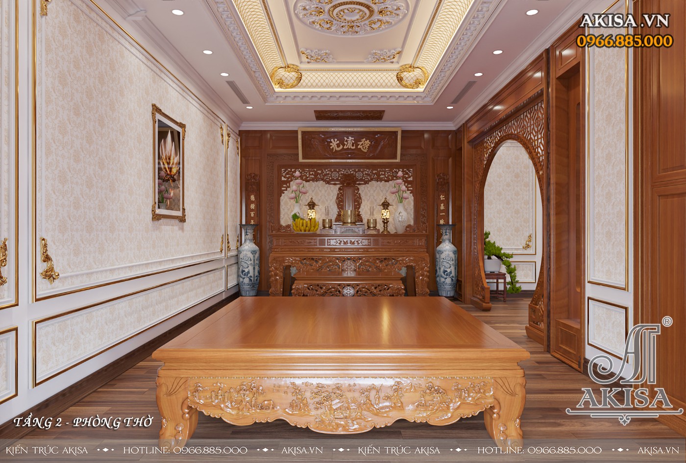 Thiết kế nội thất lâu đài tân cổ điển - phòng thờ