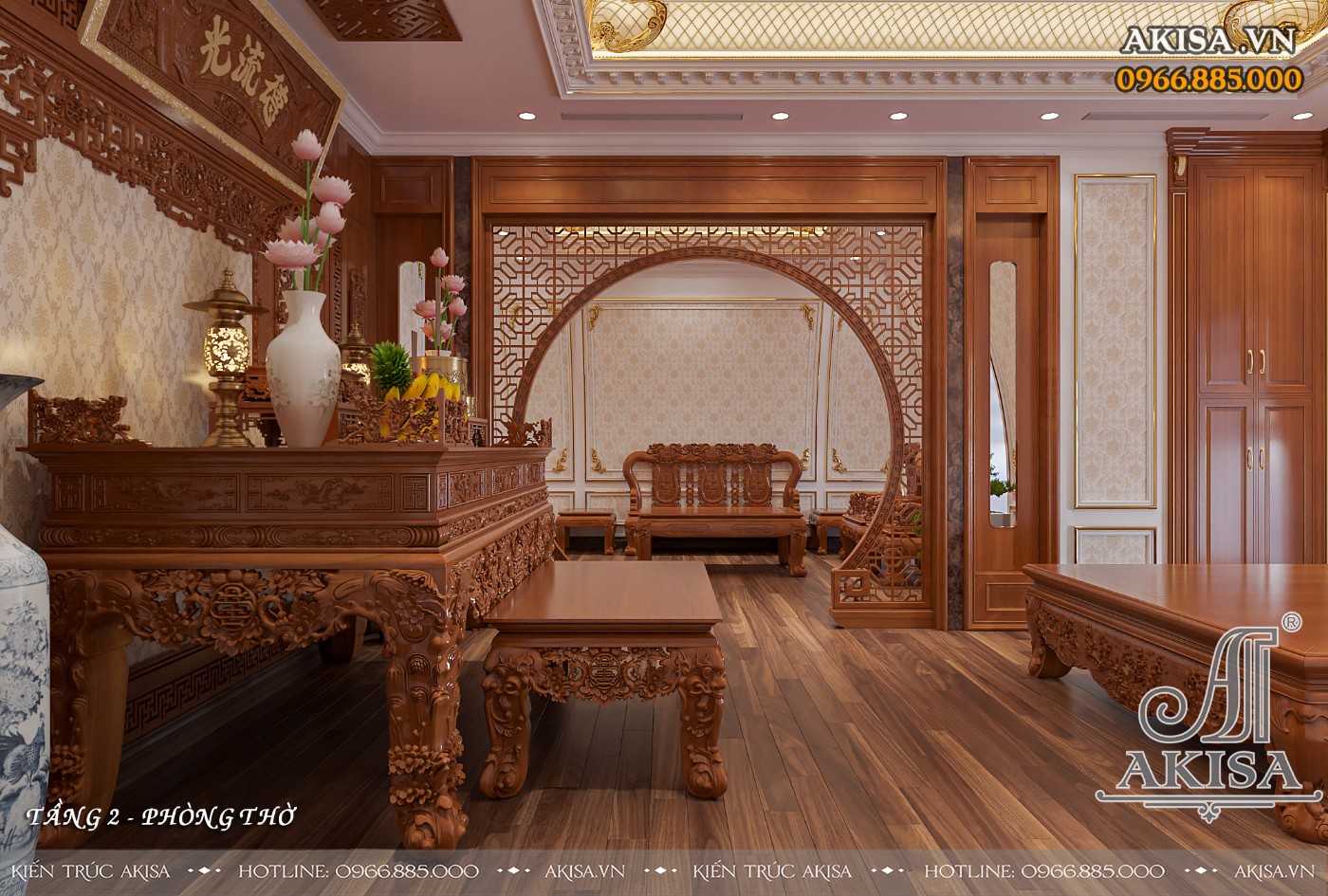 Thiết kế nội thất lâu đài tân cổ điển - phòng thờ