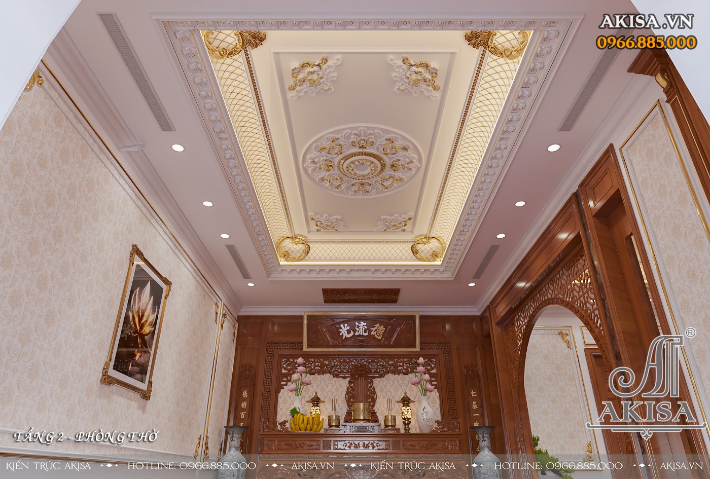 Thiết kế nội thất lâu đài tân cổ điển - phòng thờ