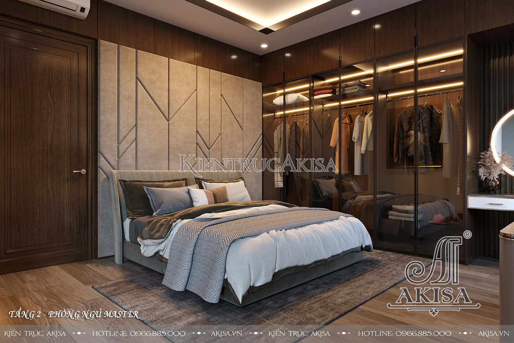 Mẫu nội thất nhà đẹp 2 tầng phong cách tân cổ điển kết hợp hiện đại - Phòng ngủ
