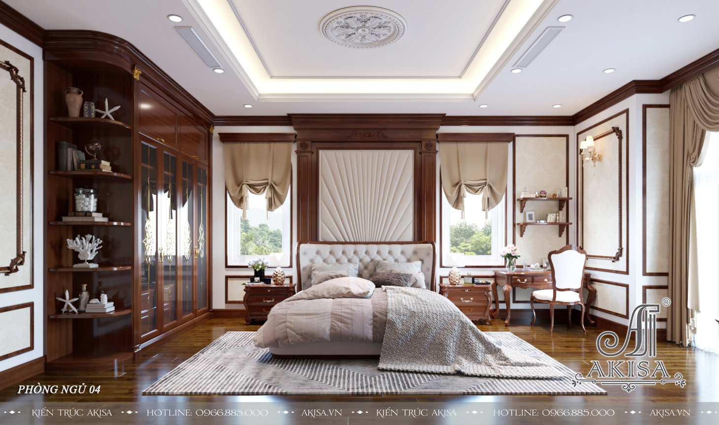 Phòng ngủ rộng rãi, thông thoáng, chan hòa ánh sáng thiên nhiên mang tới nguồn năng lượng tuyệt vời cho gia chủ