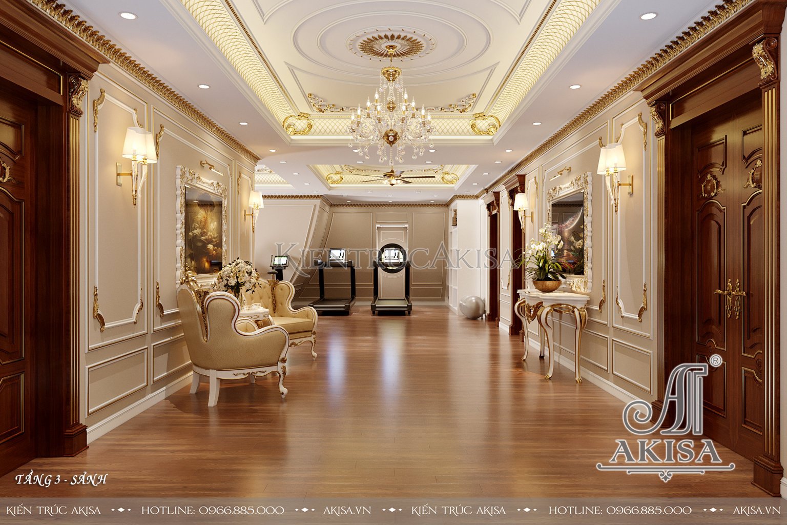 Thiết kế nội thất biệt thự tân cổ điển dát vàng đẹp đẳng cấp