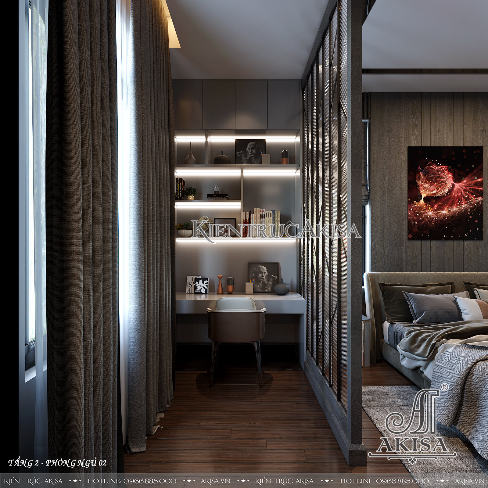Thiết kế nội thất phong cách tân cổ điển biệt thự 2 tầng - Phòng ngủ