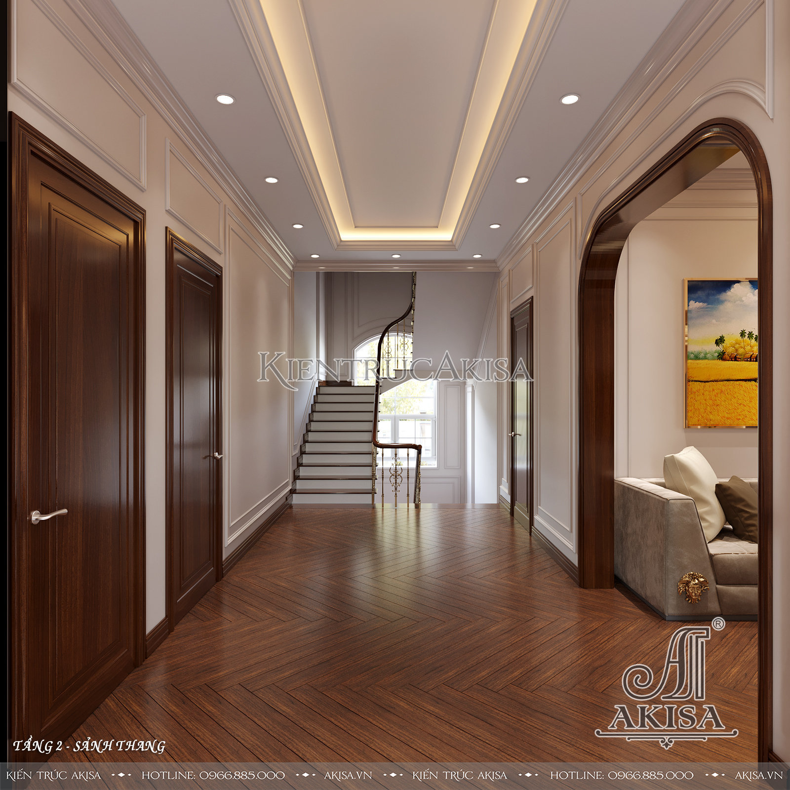 Thiết kế nội thất gỗ tự nhiên biệt thự 2 tầng - Phòng sinh hoạt chung