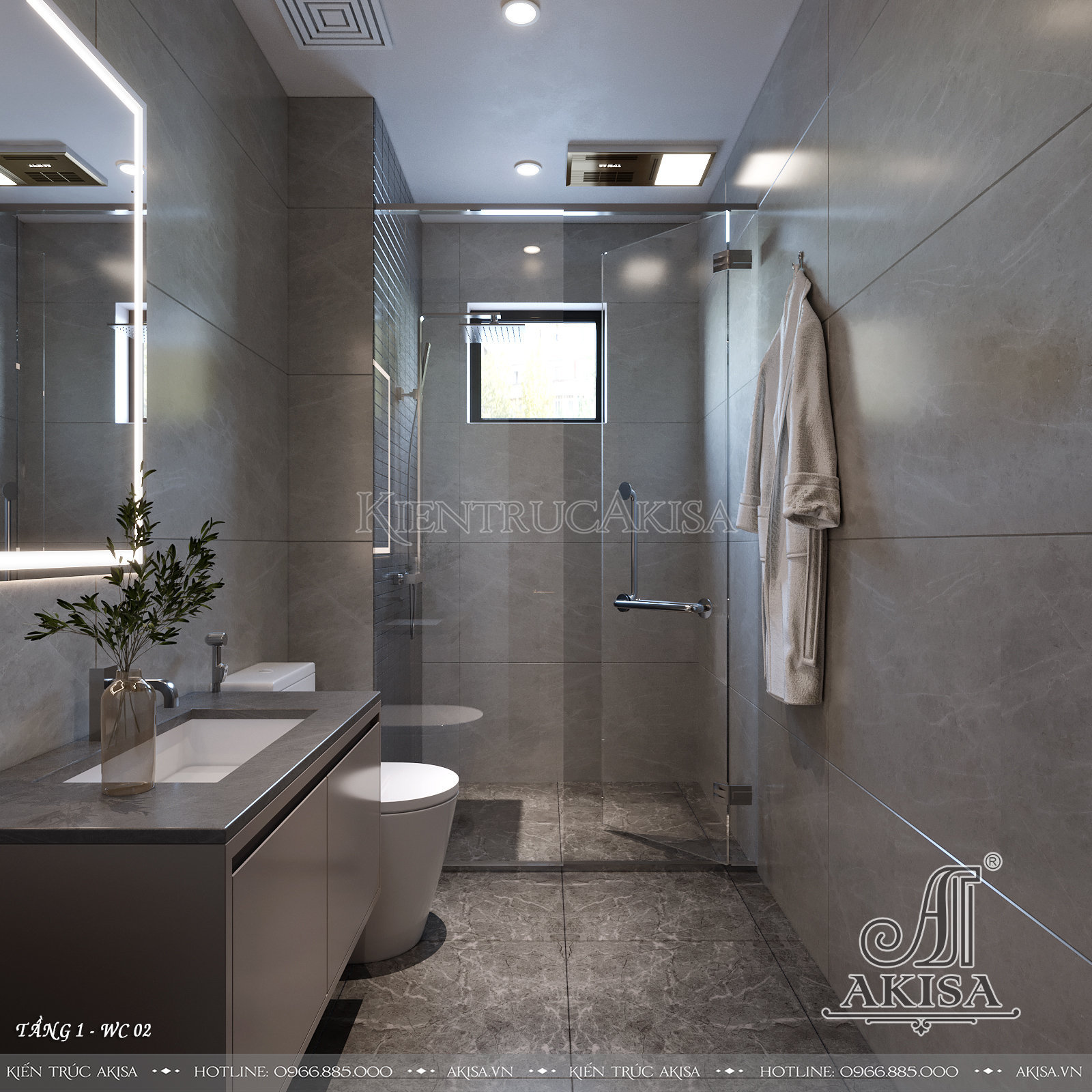 Mẫu thiết kế nội thất biệt thự phong cách luxury - Phòng WC