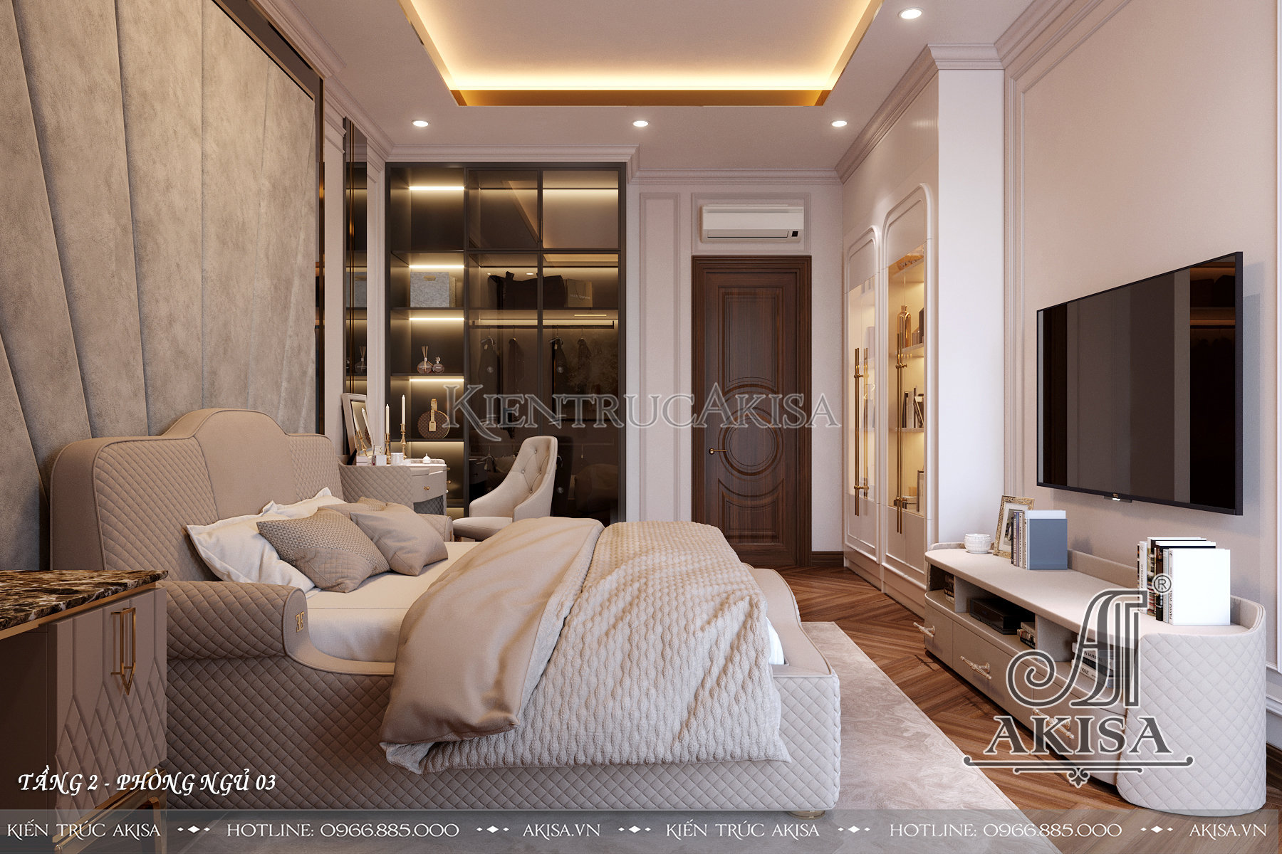 Mẫu thiết kế nội thất biệt thự phong cách luxury - Phòng ngủ