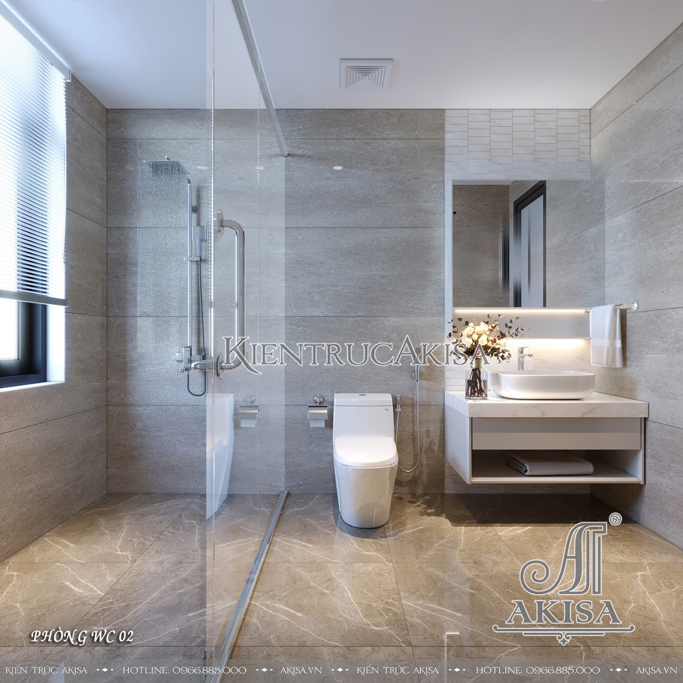 Mẫu nội thất gỗ gõ đỏ phong cách tân cổ luxury - Phòng WC