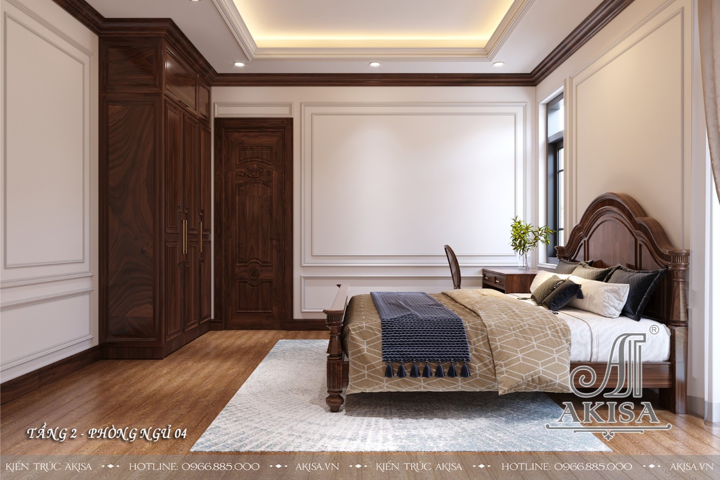 Mẫu nội thất gỗ tự nhiên biệt thự 2 tầng - Phòng ngủ