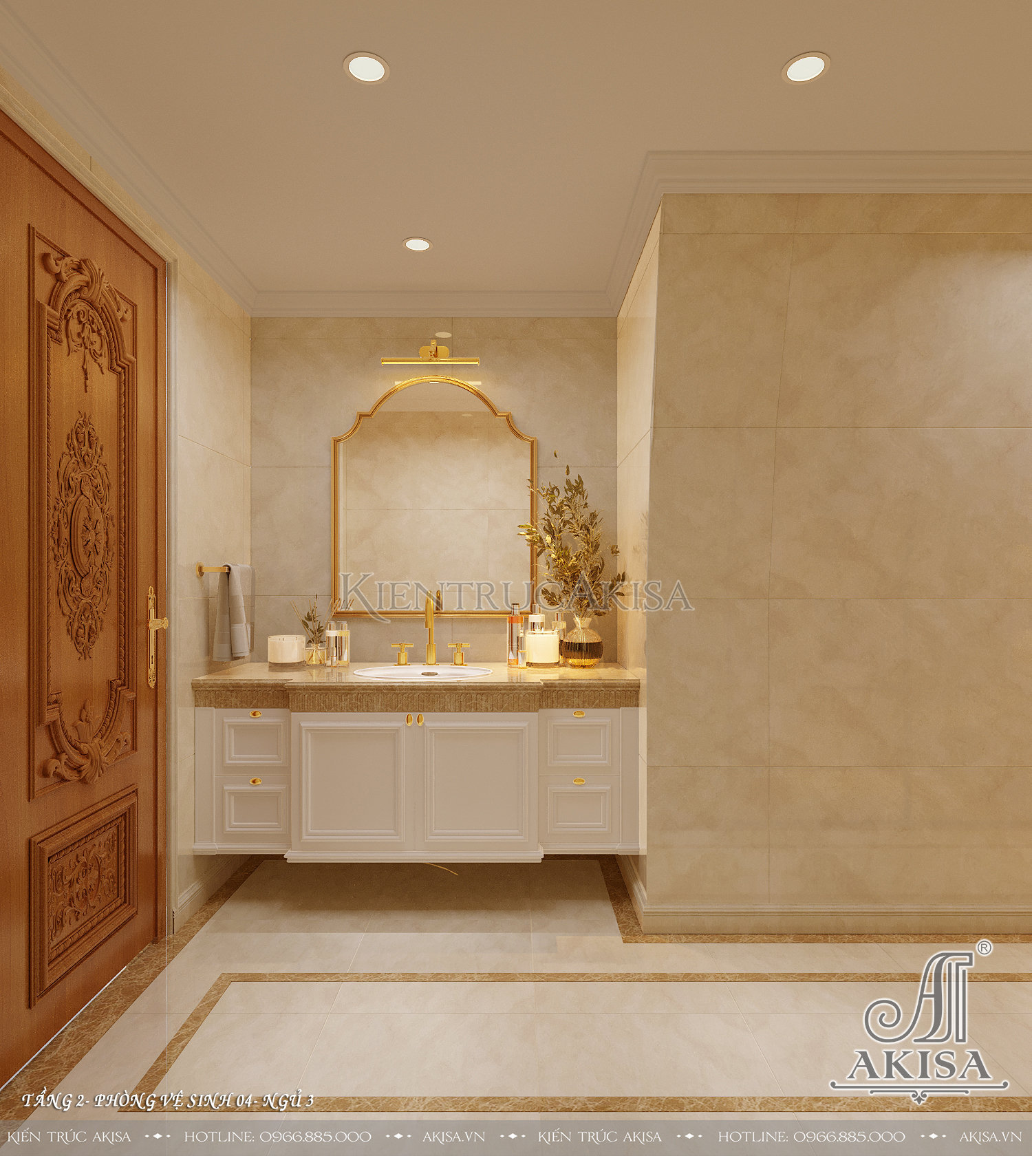 Thiết kế nội thất biệt thự 2 tầng phong cách tân cổ điển - Phòng WC