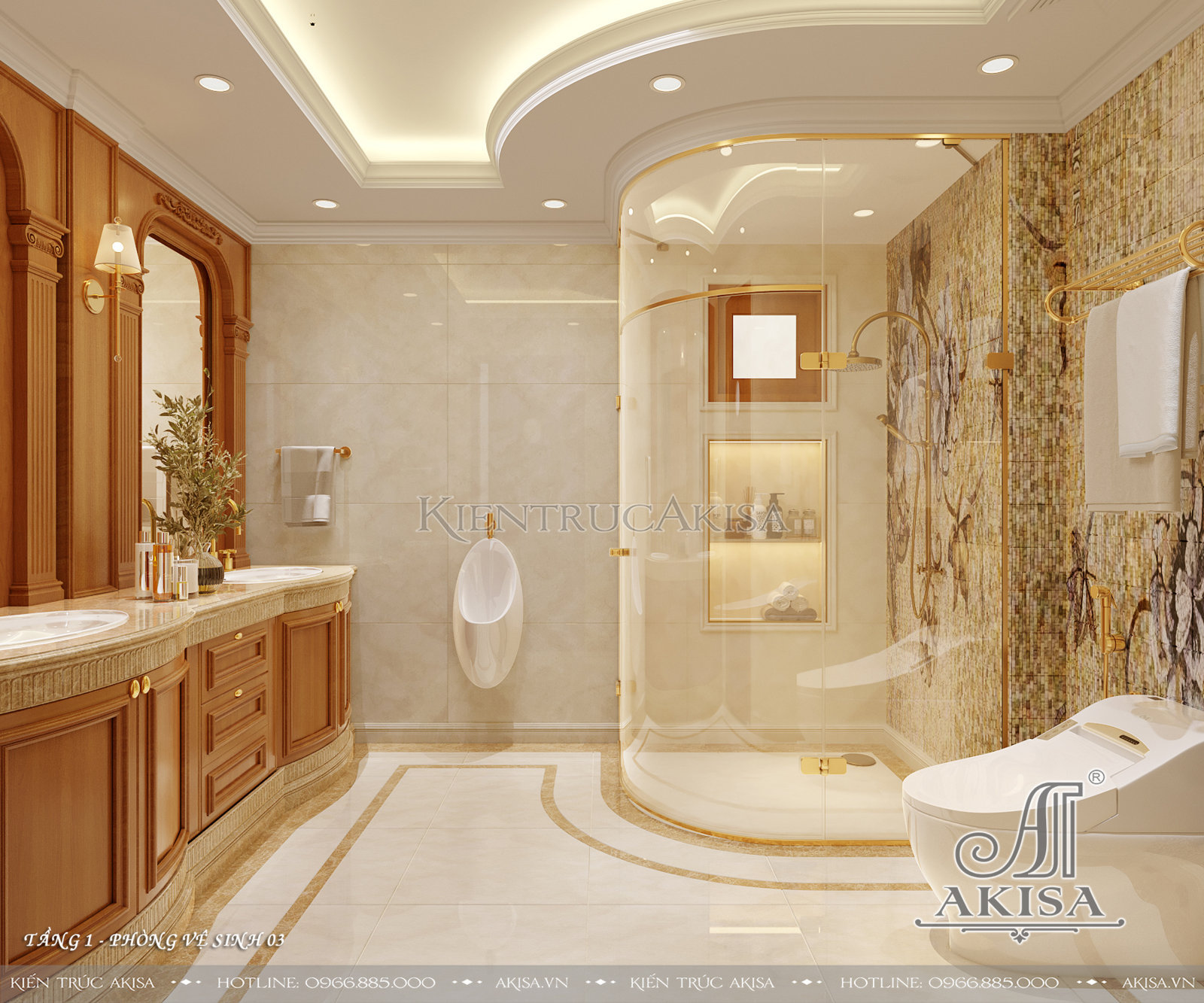 Thiết kế nội thất biệt thự 2 tầng phong cách tân cổ điển - Phòng WC