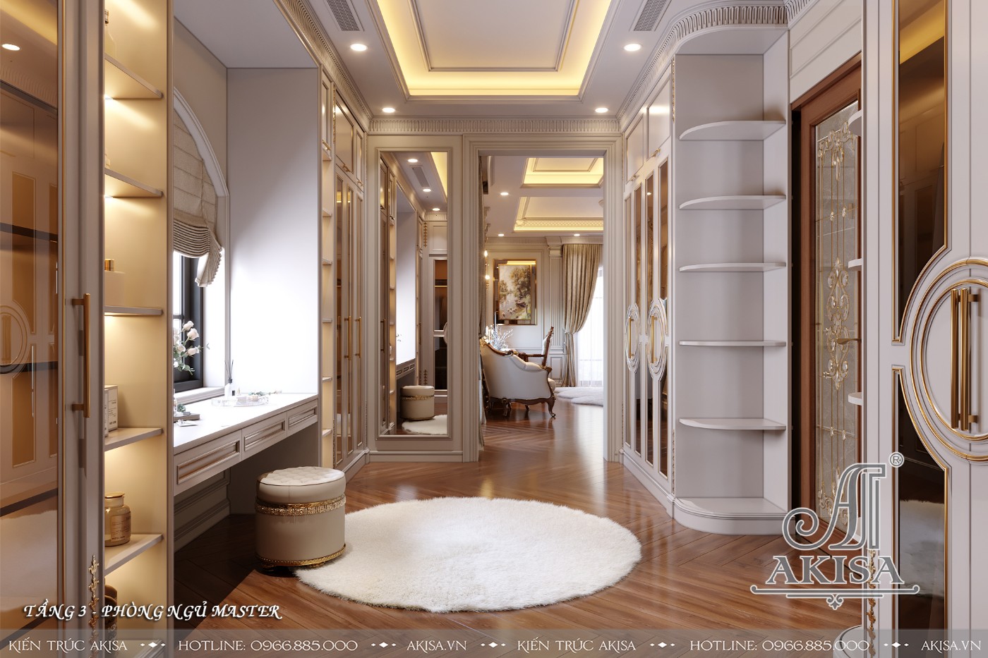 Nội thất gỗ gõ đỏ phong cách tân cổ điển luxury - Phòng ngủ Master