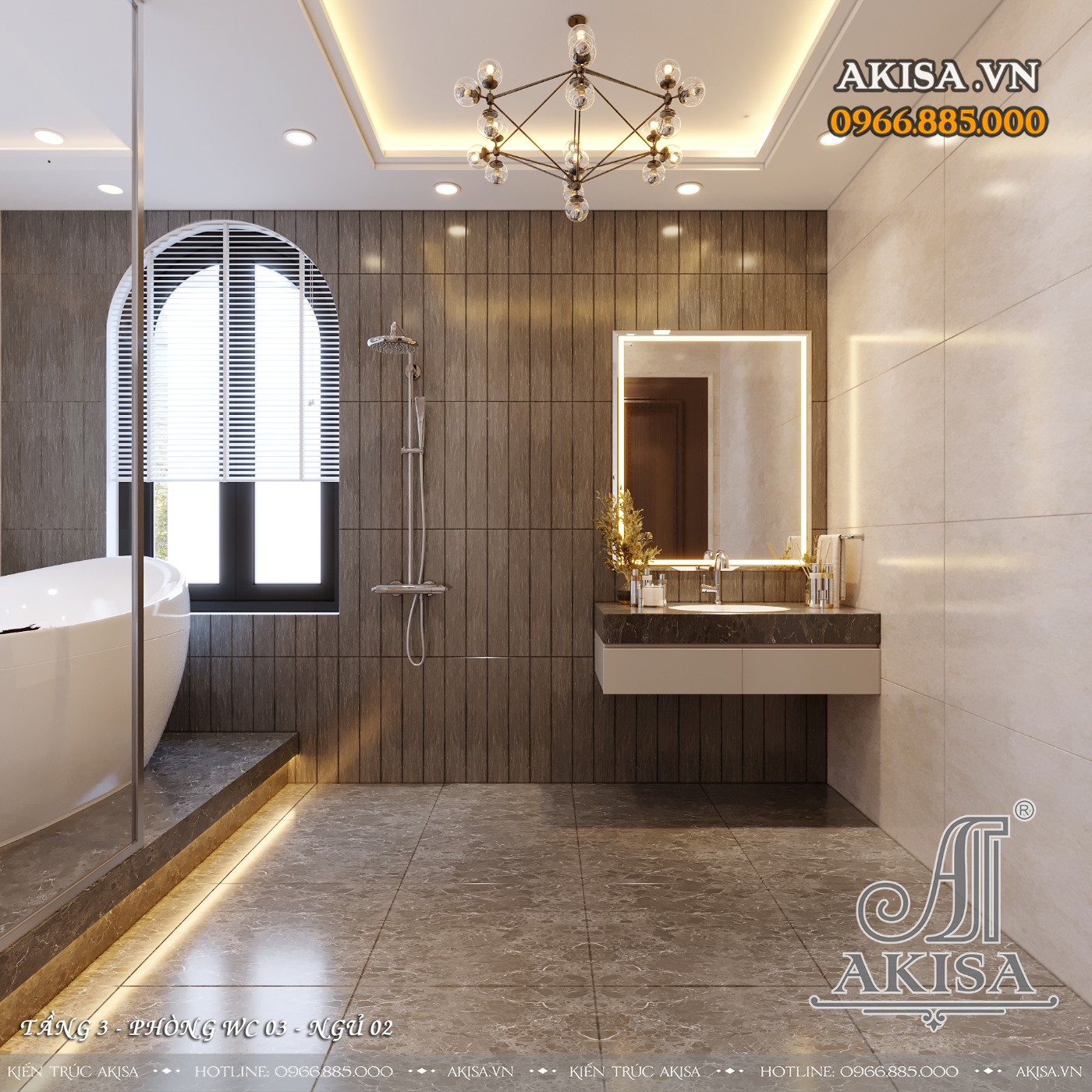 Nội thất gỗ gõ đỏ phong cách tân cổ điển - Phòng WC