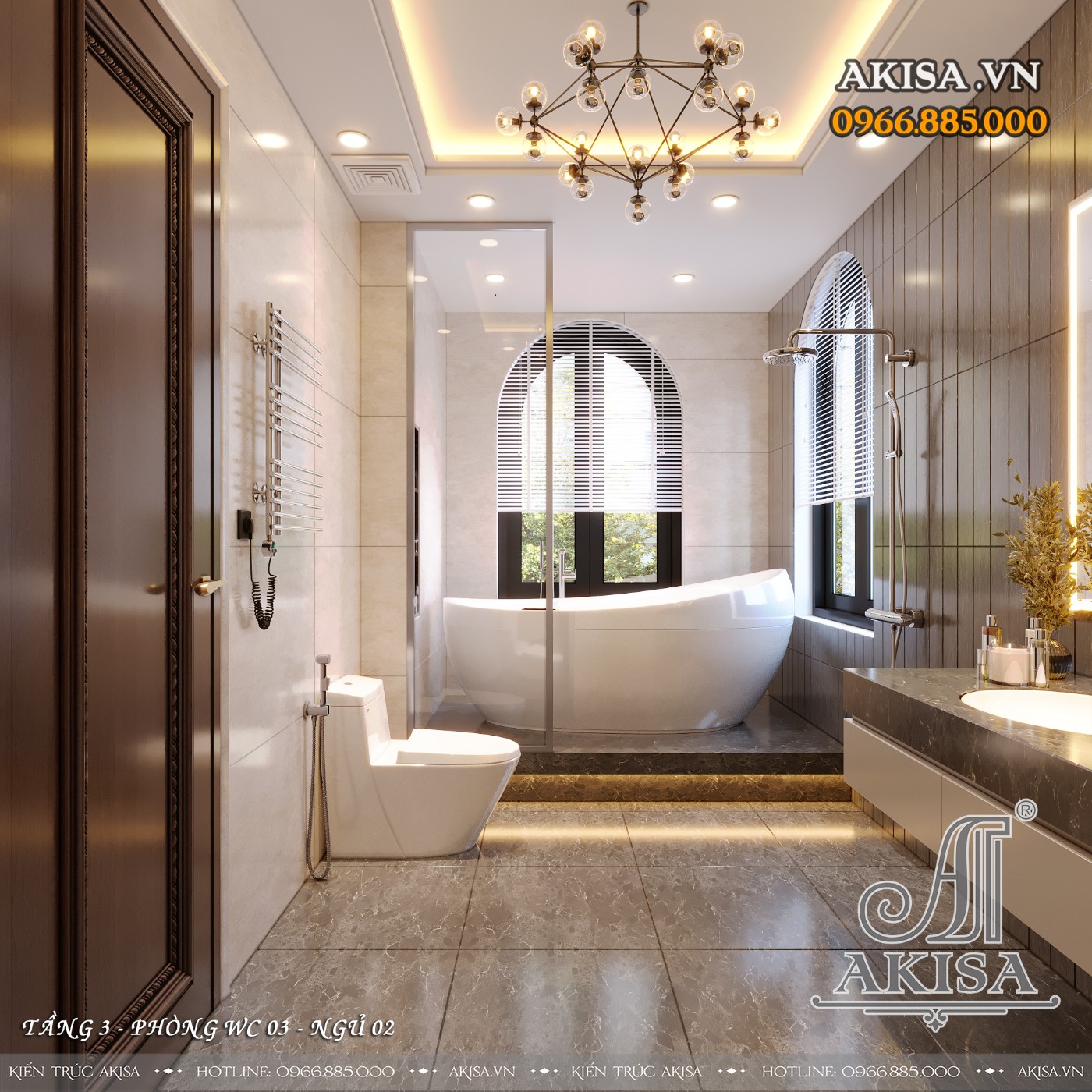 Nội thất gỗ gõ đỏ phong cách tân cổ điển - Phòng WC