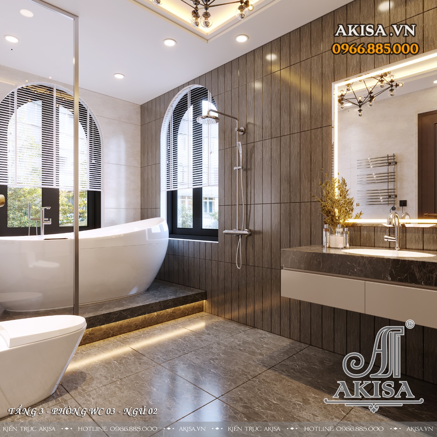 Nội thất gỗ gõ đỏ phong cách tân cổ điển - Phòng WC