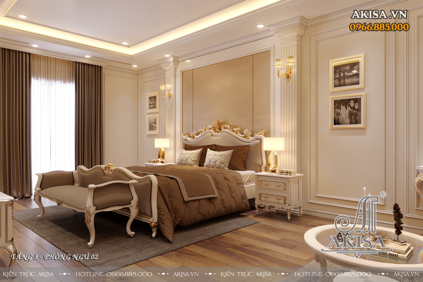 Nội thất gỗ gõ đỏ phong cách tân cổ điển - Phòng ngủ