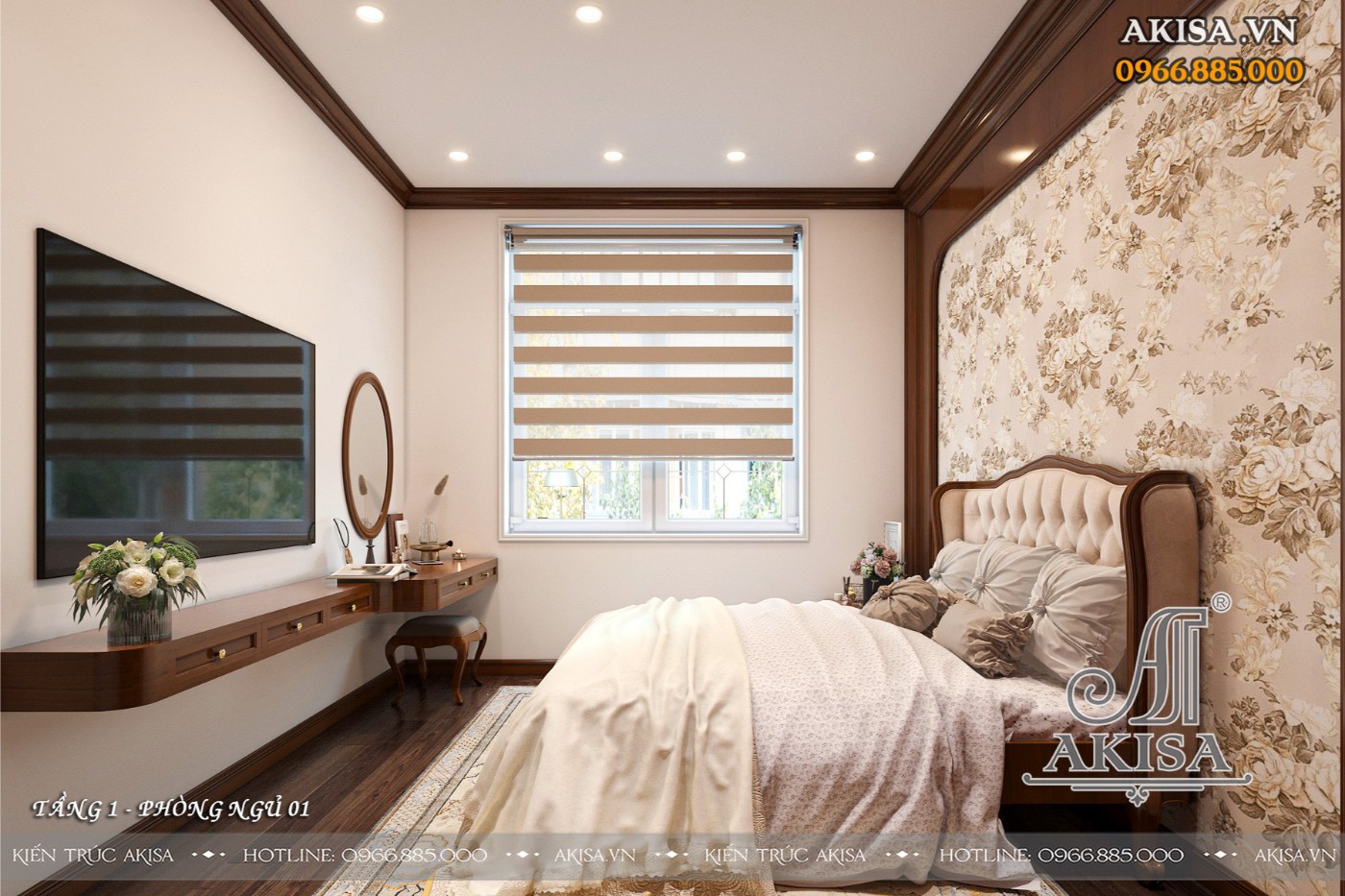 Mẫu nội thất biệt thự gỗ gõ đỏ - Phòng ngủ