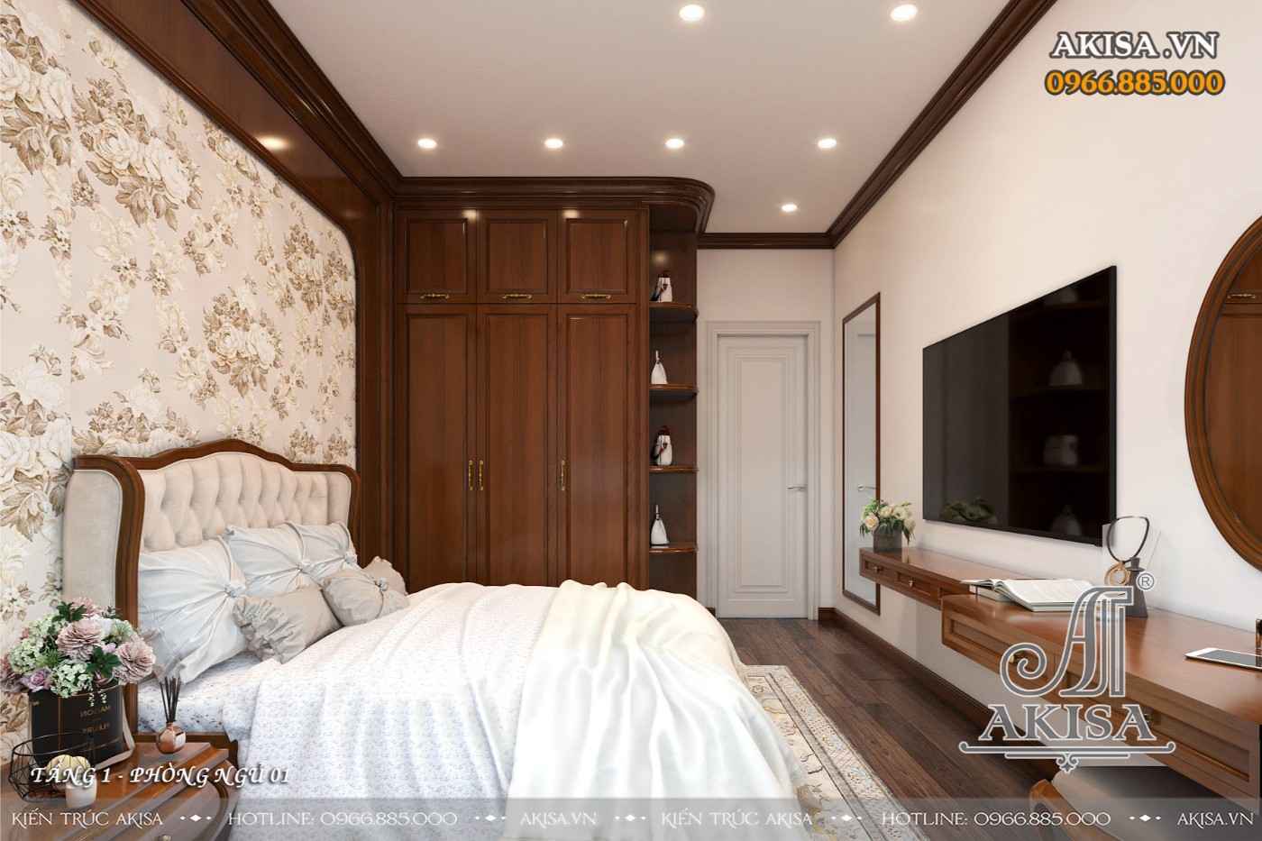 Mẫu nội thất biệt thự gỗ gõ đỏ - Phòng ngủ