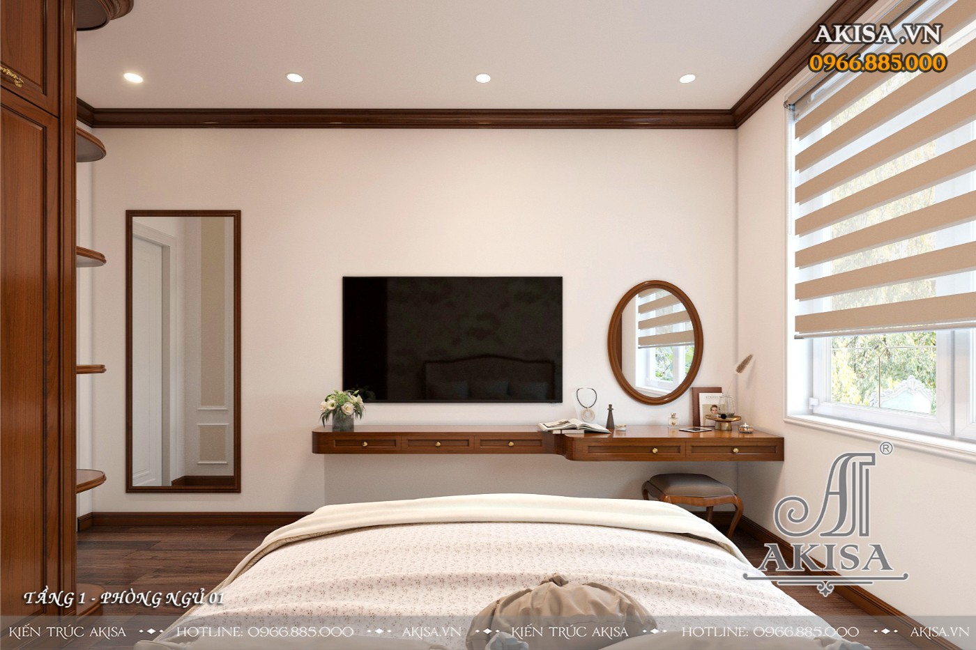 Mẫu nội thất biệt thự gỗ gõ đỏ - Phòng ngủ