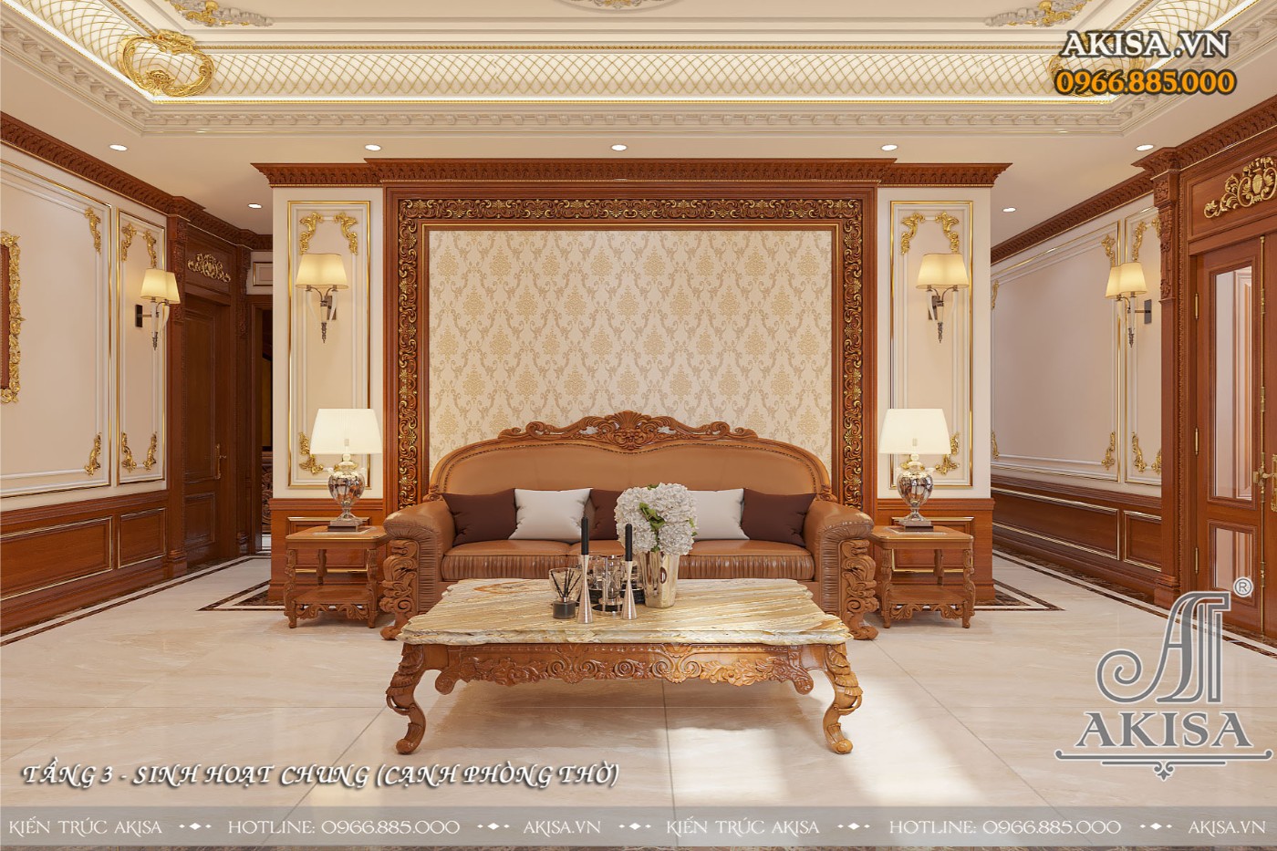 Mẫu nội thất biệt thự phong cách cổ điển - Phòng sinh hoạt chung