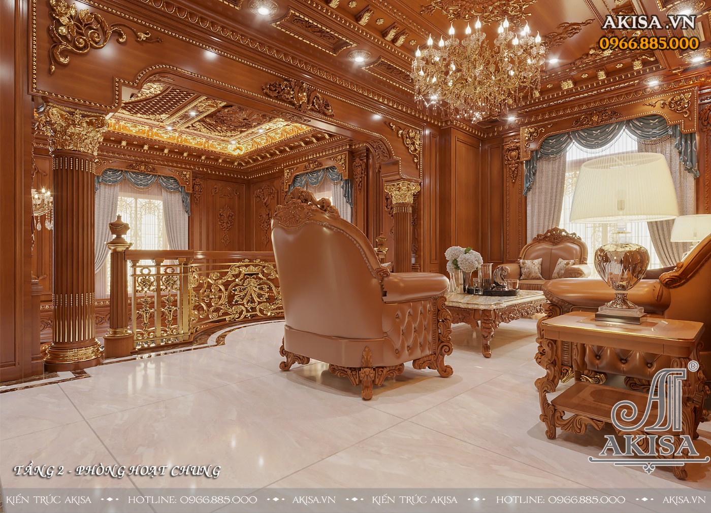 Mẫu nội thất biệt thự phong cách cổ điển - Phòng SHC
